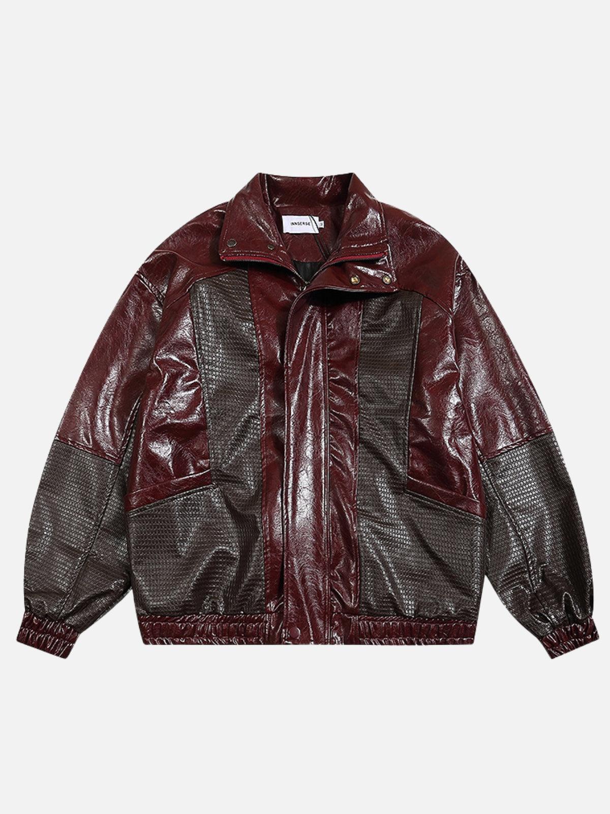TALISHKO Patchwork Faux Leather Jacket