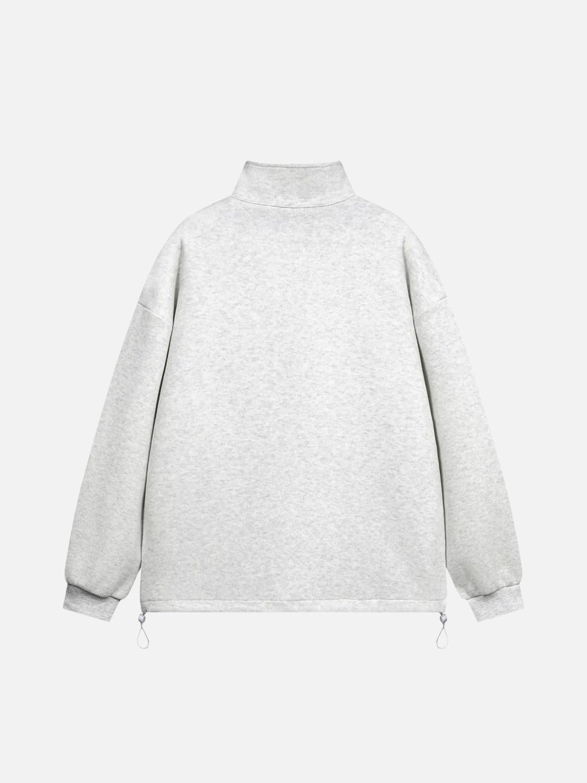 TALISHKO Drawstring Hem Stand Collar Sweatshirt
