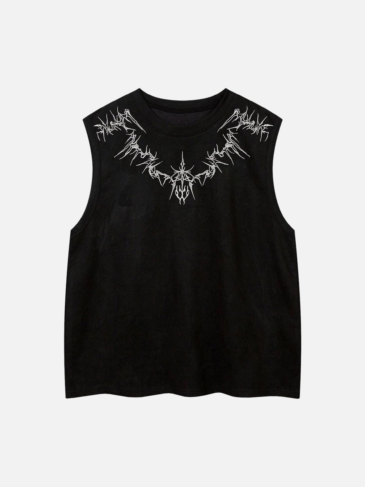 TALISHKO Suede Thorn Embroidered Vest