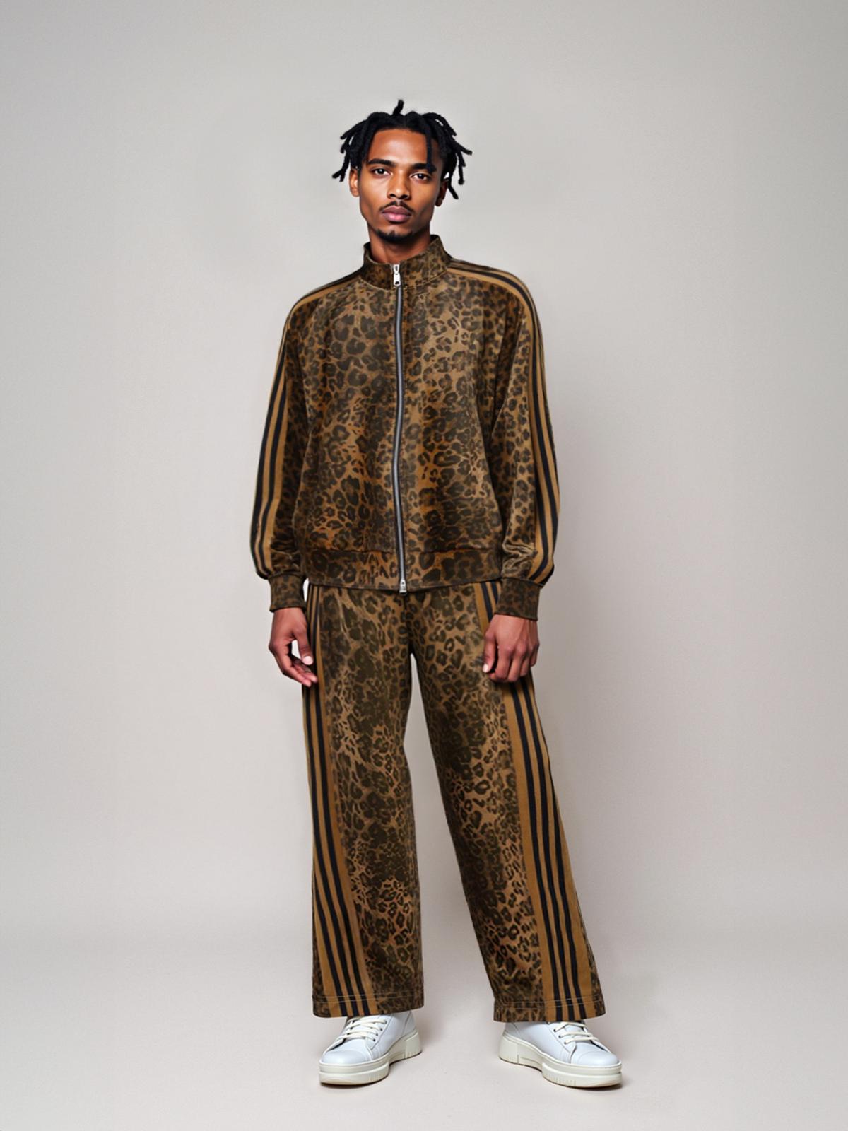 TALISHKO Cheetah Print Suede Pants