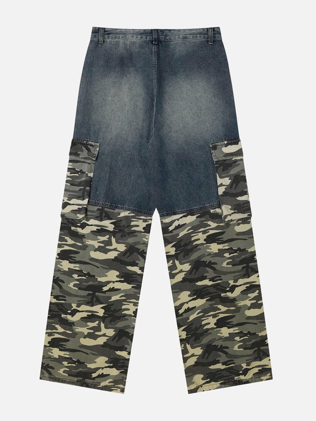 TALISHKO Camouflage Patchwork Jeans