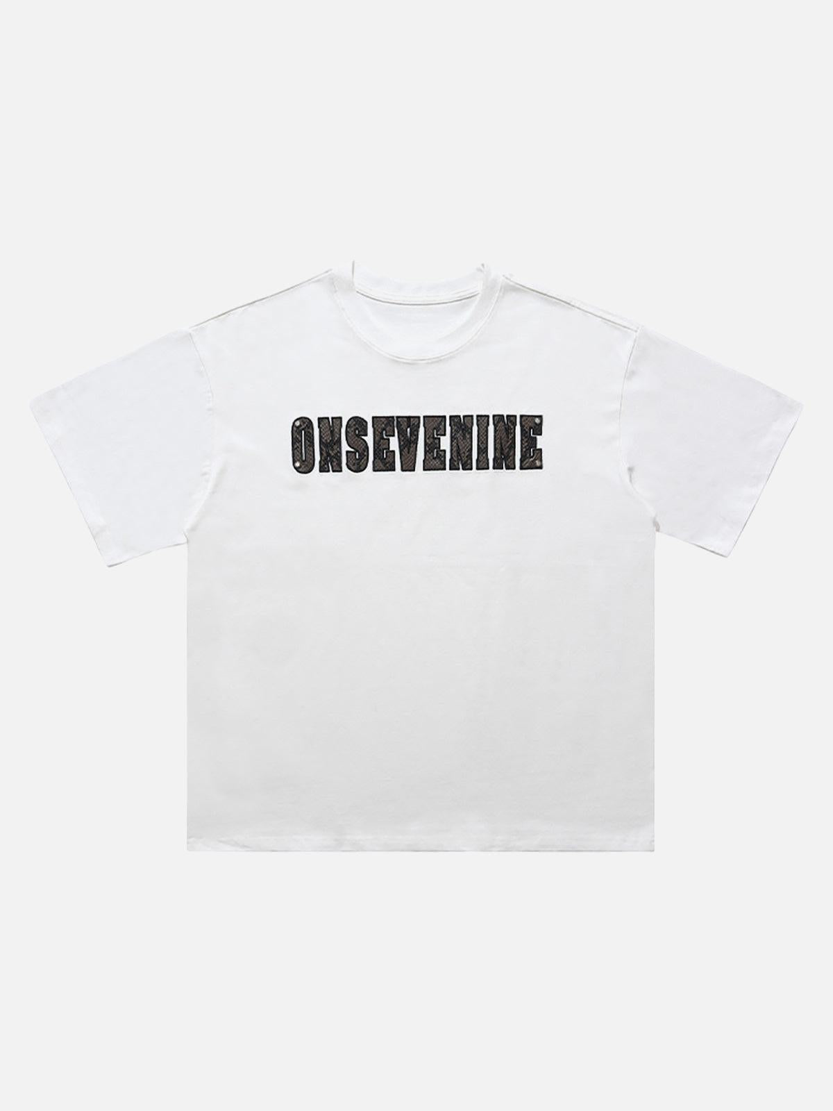 TALISHKO Camouflage Letter Short Sleeve T-Shirt