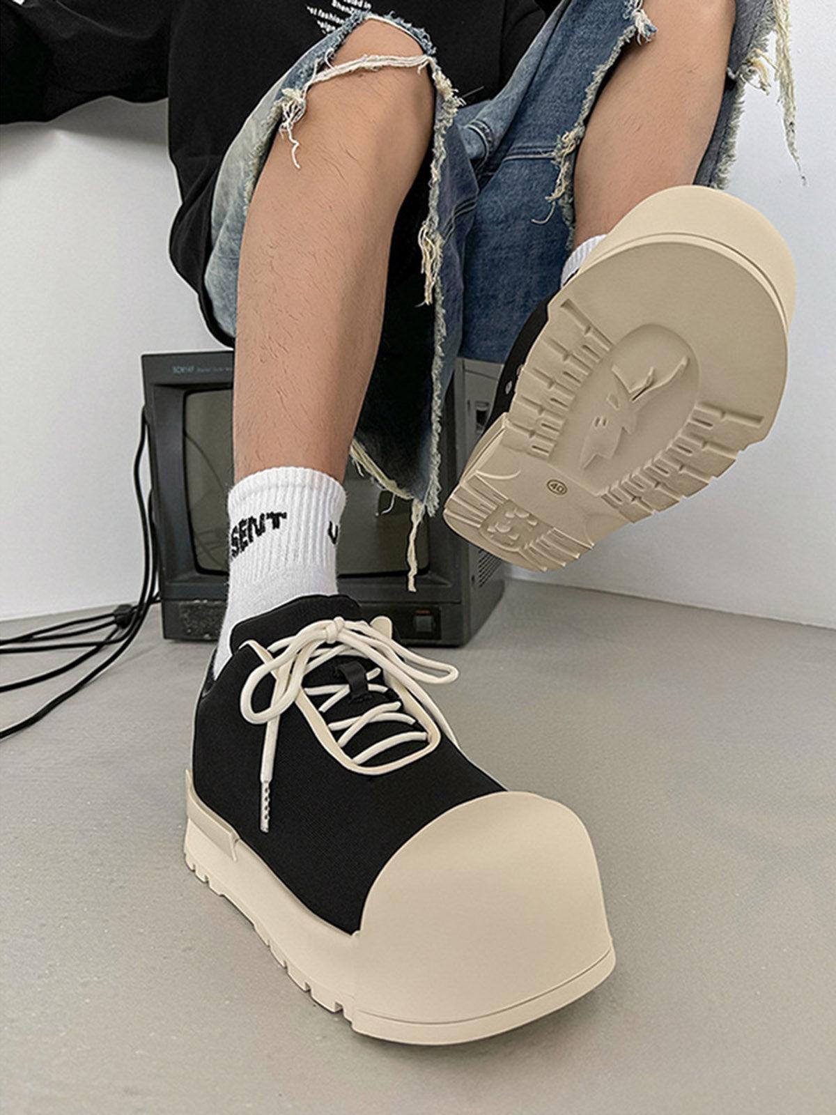TALISHKO Low Top Canvas Platform Sneakers