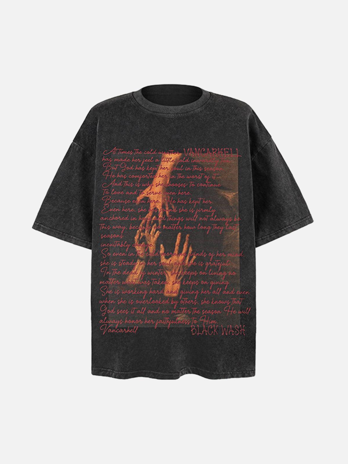 TALISHKO Washed Graphic Crew Neck T-Shirt