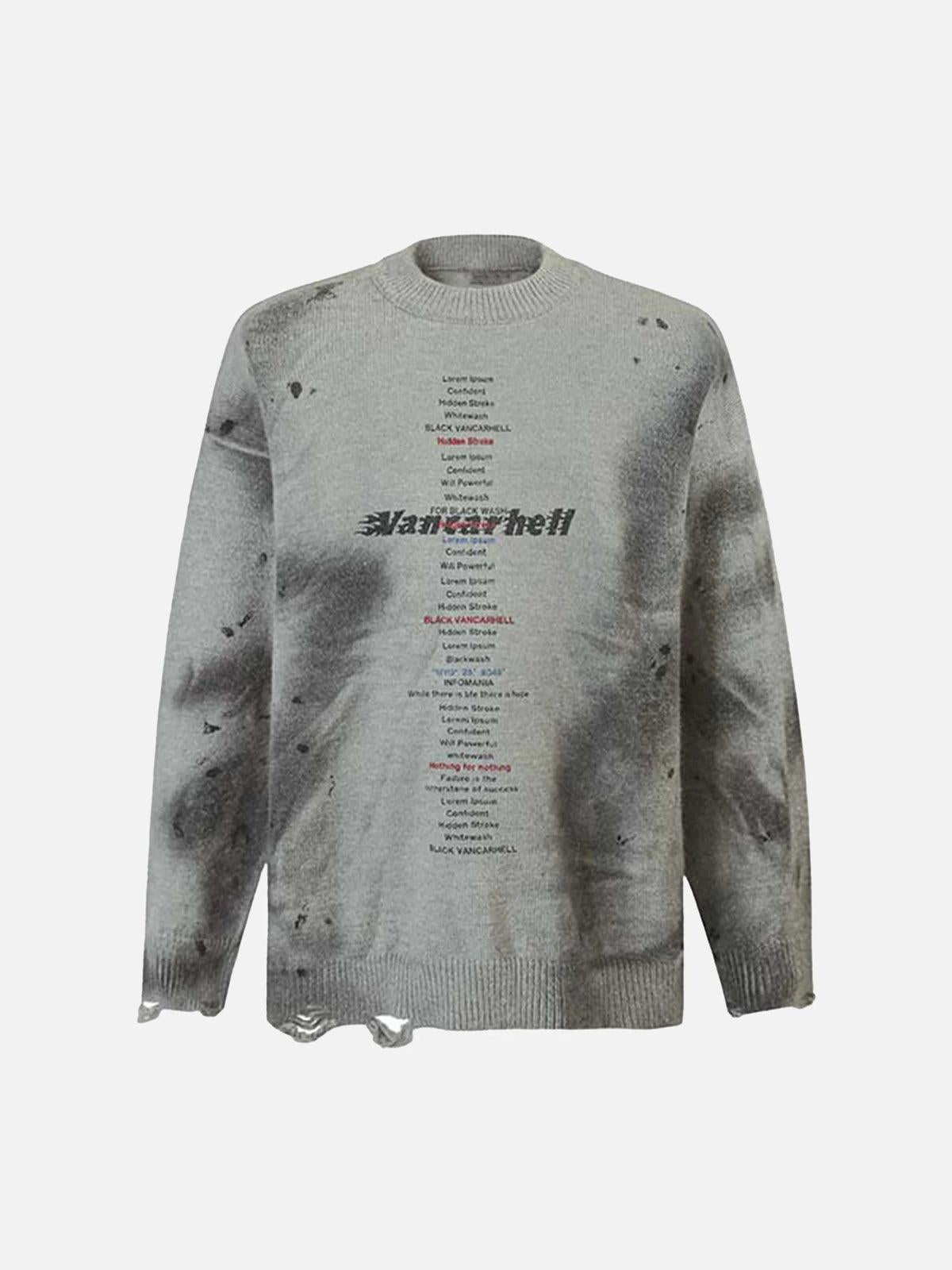 TALISHKO Vintage Ripped Tie-Dye Sweater