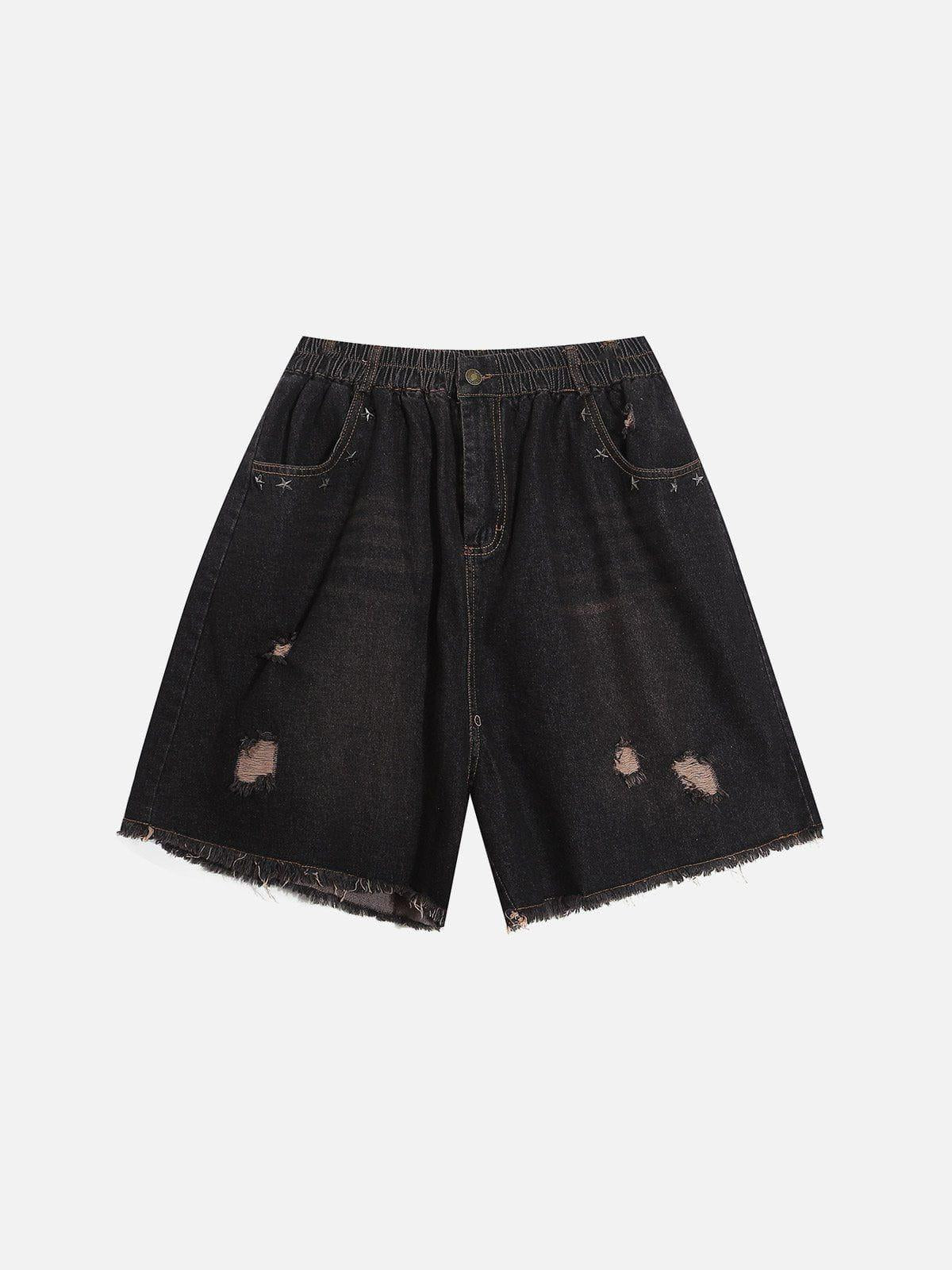 TALISHKO Distressed Washed Jorts