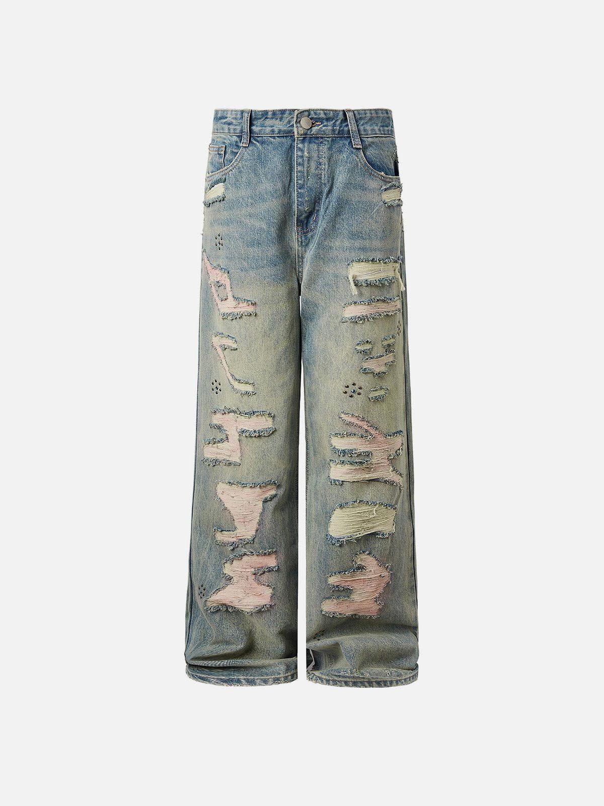TALISHKO Fringe Distressed Jeans