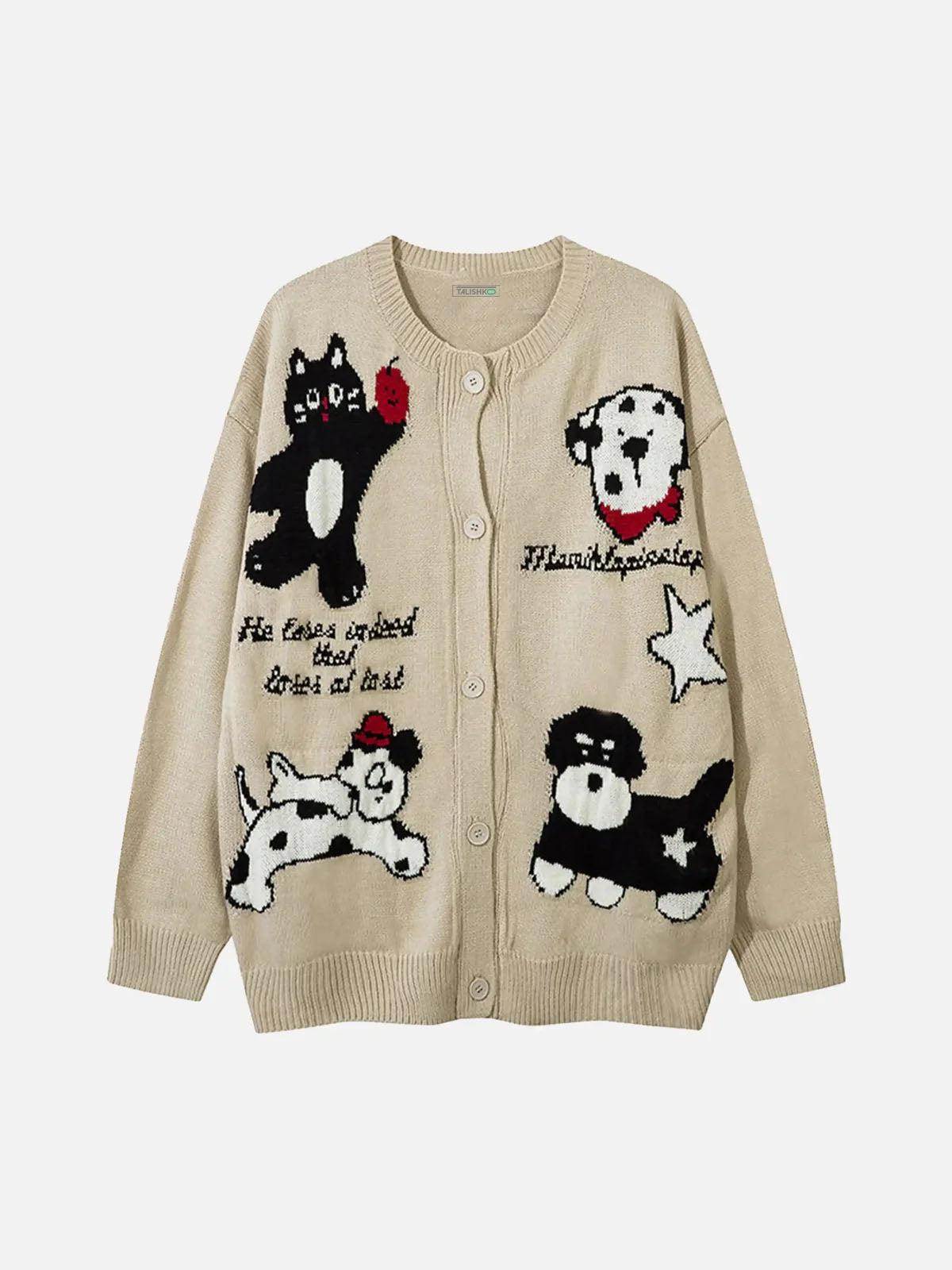 TALISHKO Cartoon Pets Knitted Cardigan