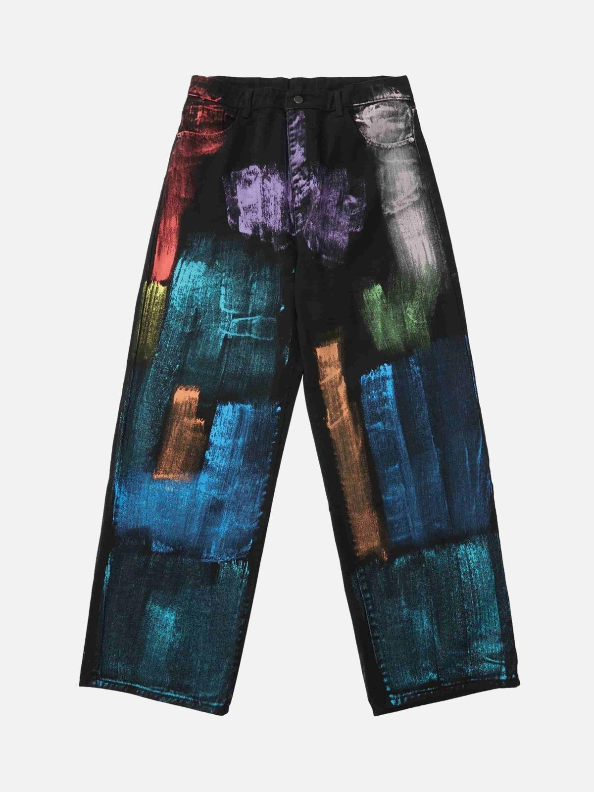 TALISHKO Watercolor Print Jeans