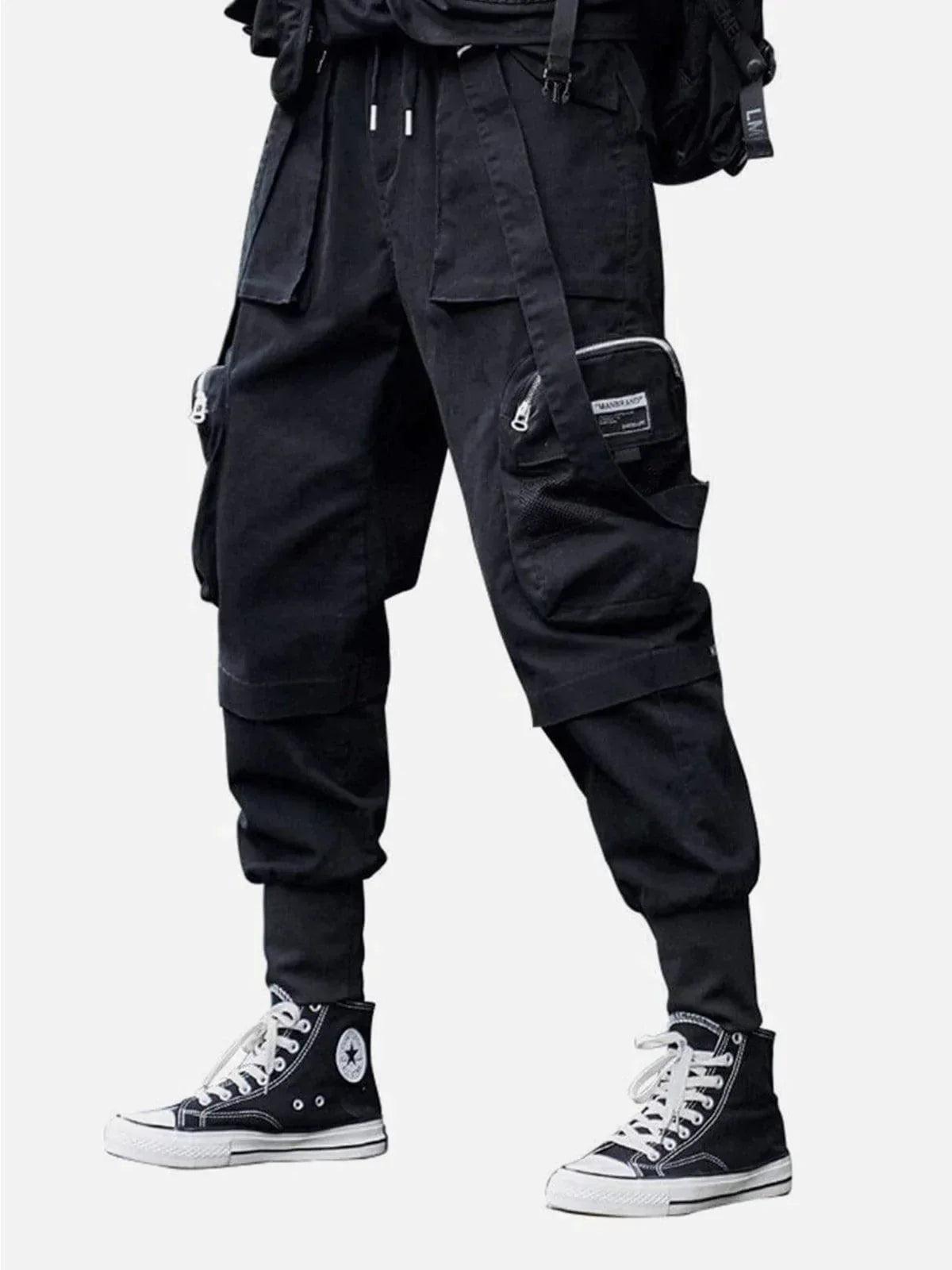TALISHKO Function Buttons Ribbons Stereoscopic Pockets Cargo Pants