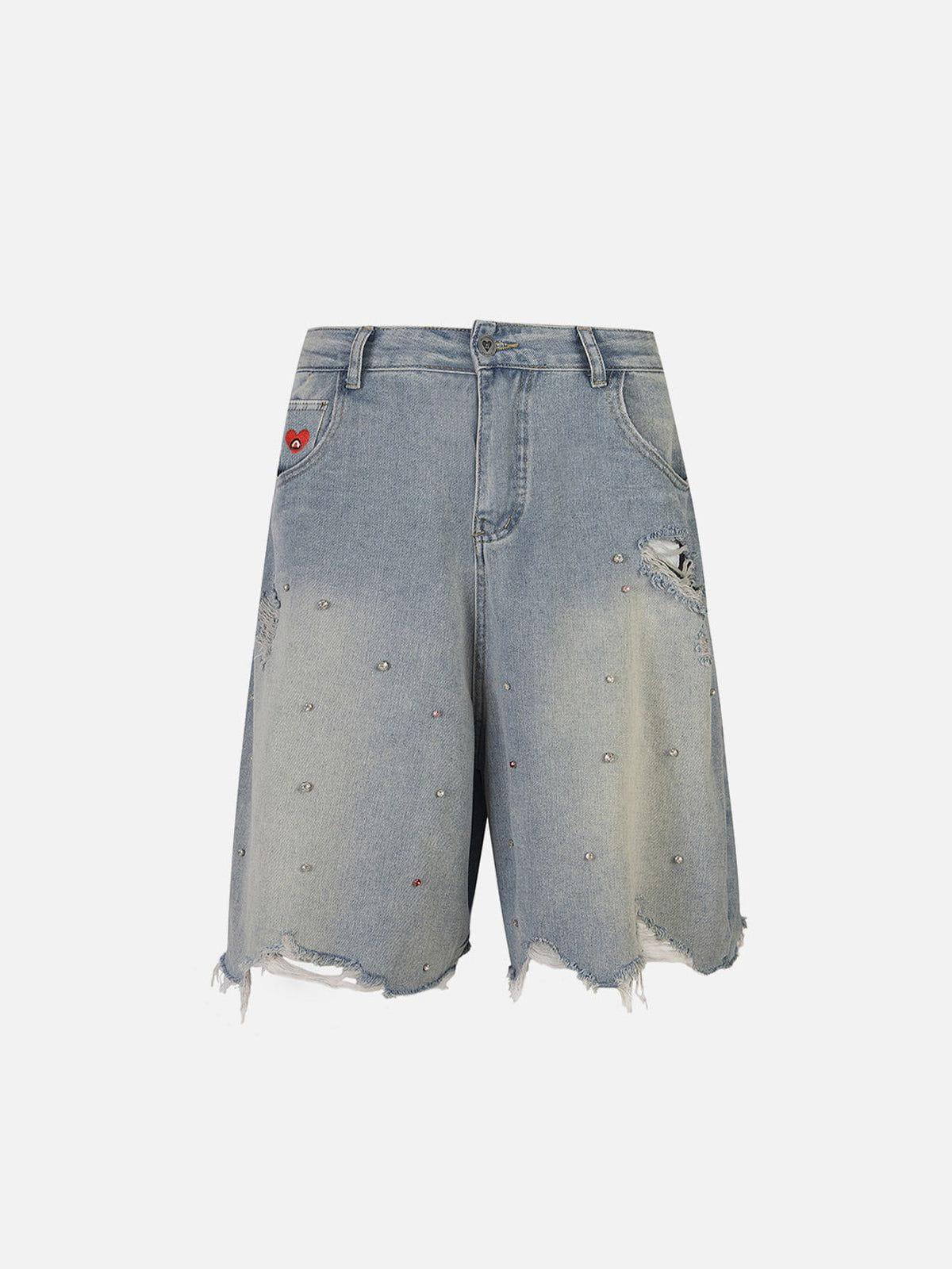 TALISHKO Rhinestone Application Jorts