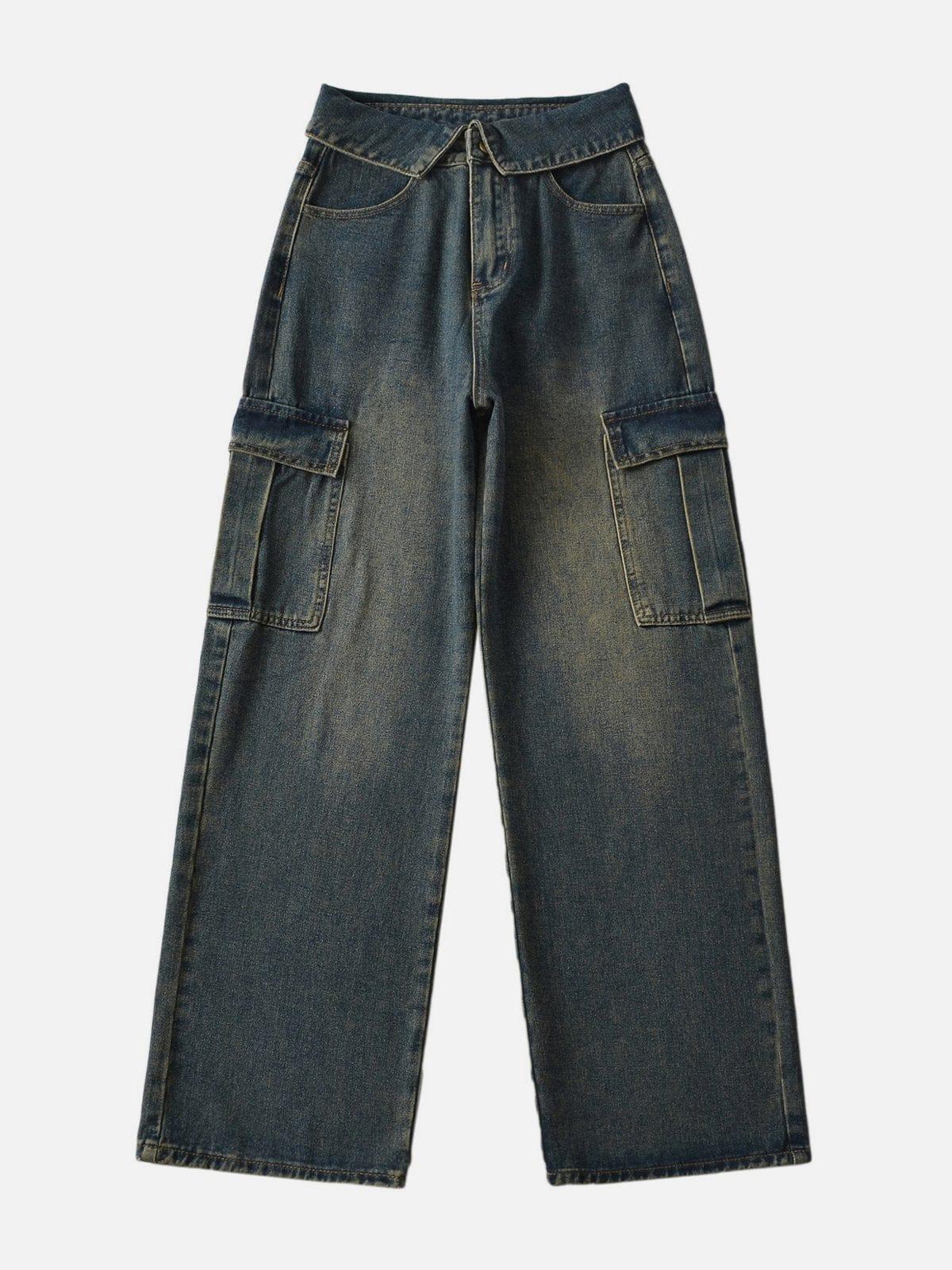 TALISHKO Fold-Over Cargo Jeans