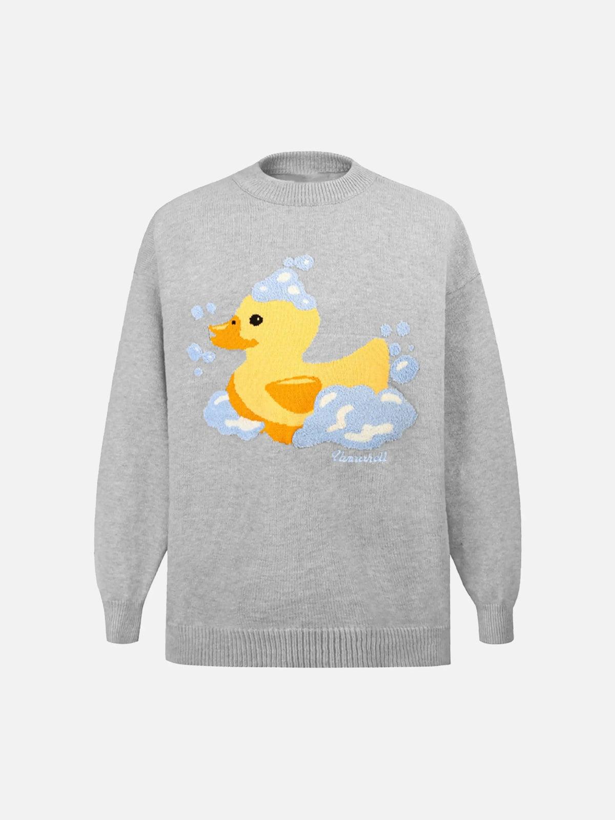 TALISHKO Jacquard Bathing Duck Crewneck Sweater
