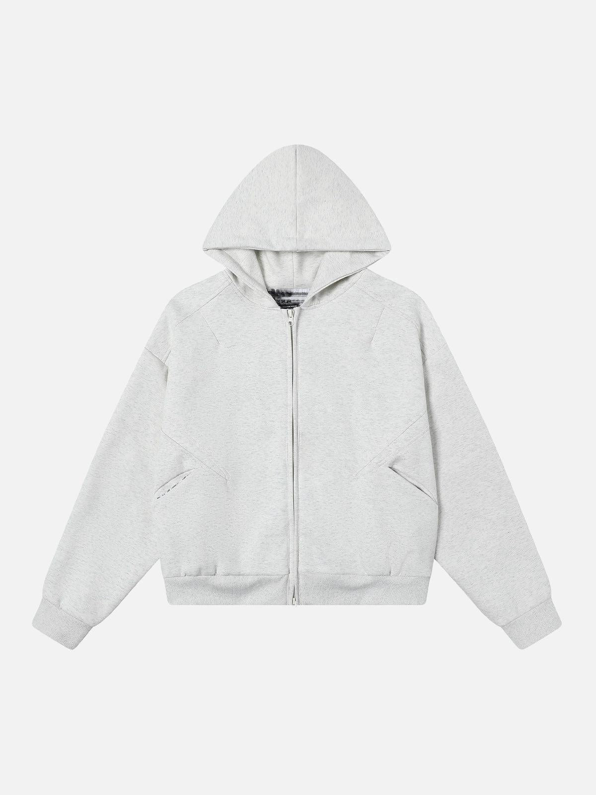 TALISHKO Retro Plaid Lining Zip Up Hooded Sweatshirt