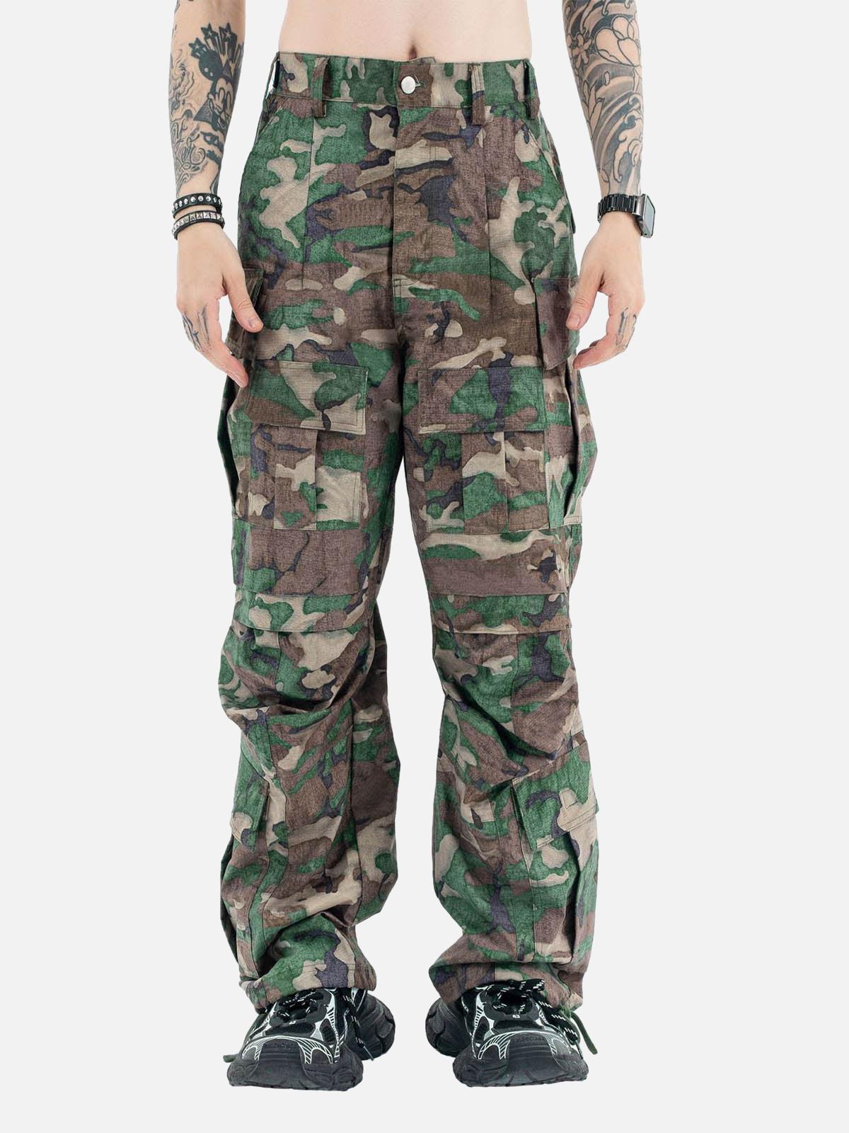 TALISHKO Camouflage Adjustable Belt Cargo Pants