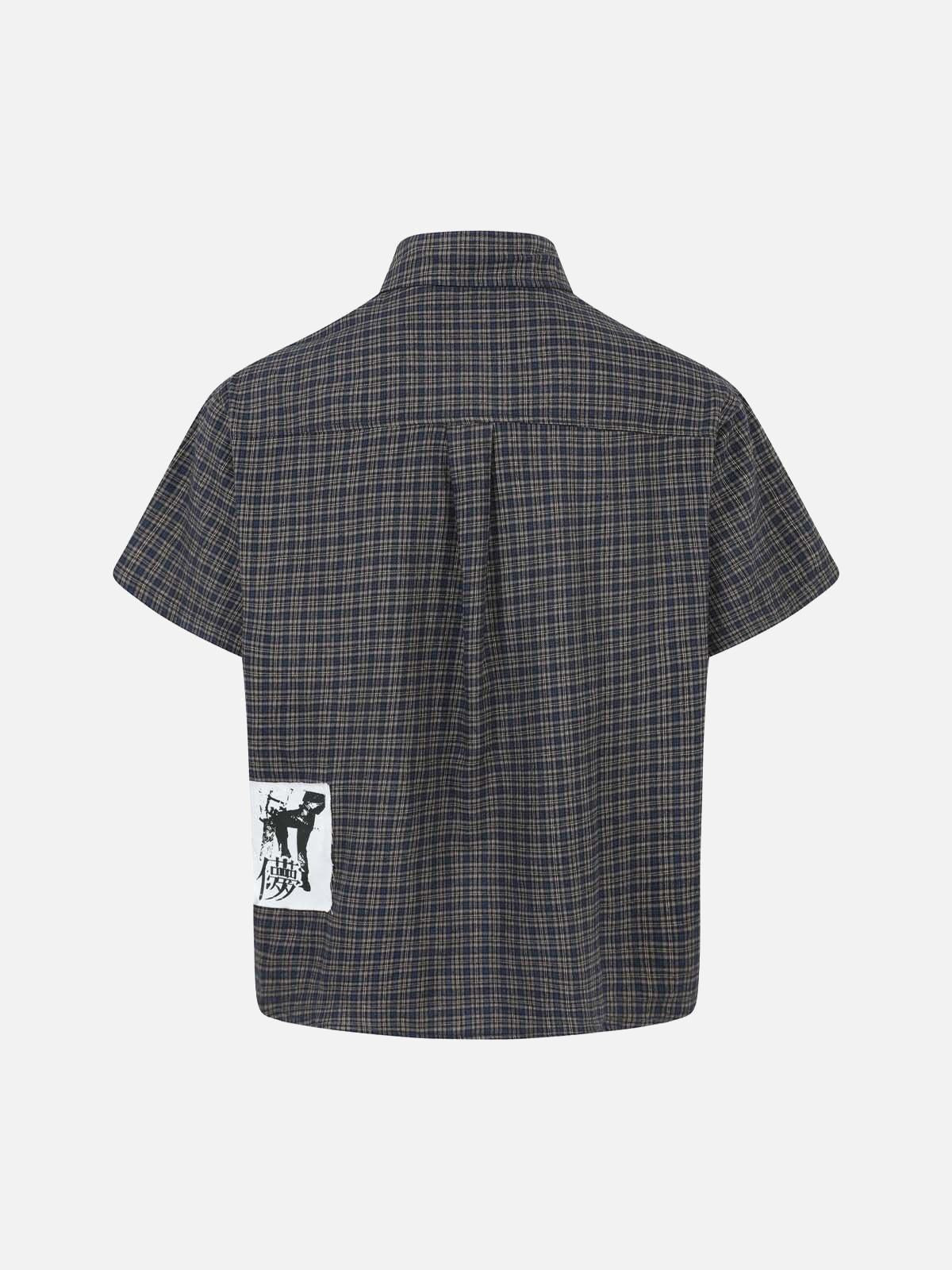 TALISHKO Plaid Short Sleeve Polo Shirt