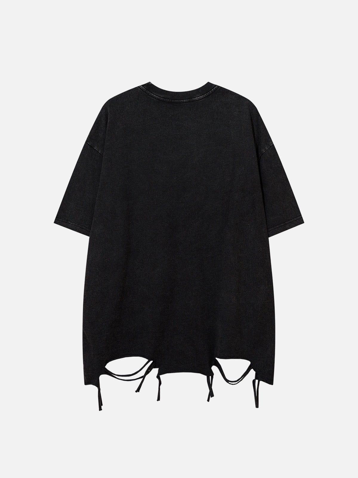TALISHKO Embroidery Distressed Star Washed Tee