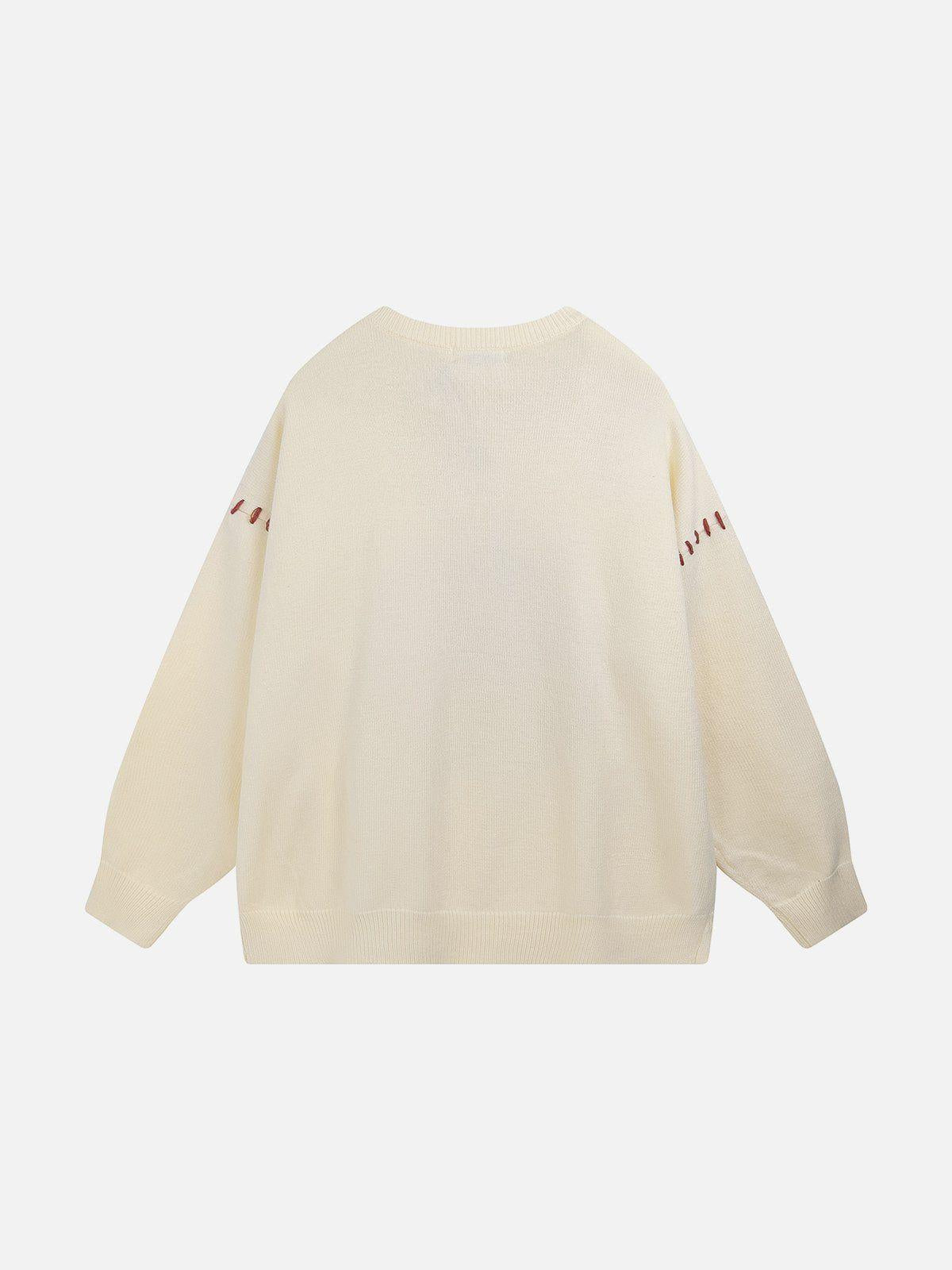 TALISHKO Tomato Jacquard Sweater