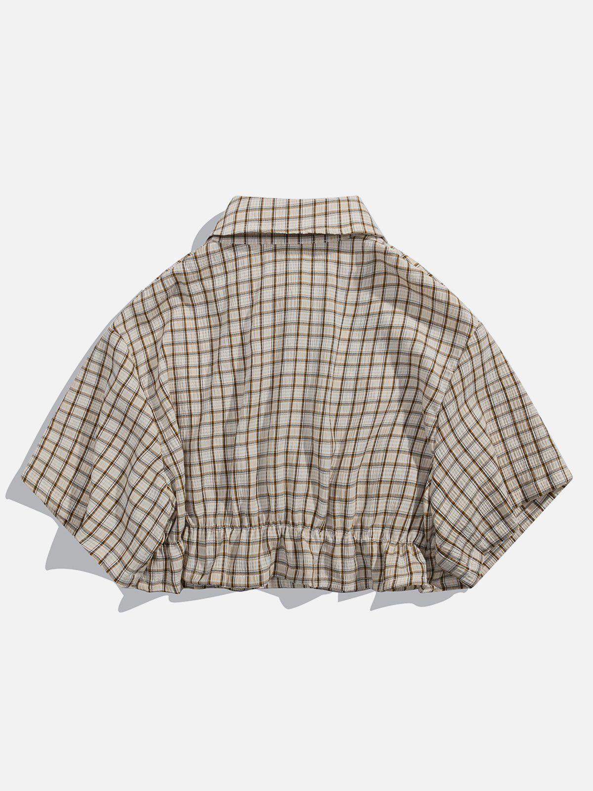 TALISHKO Love Embroidered Plaid Tee
