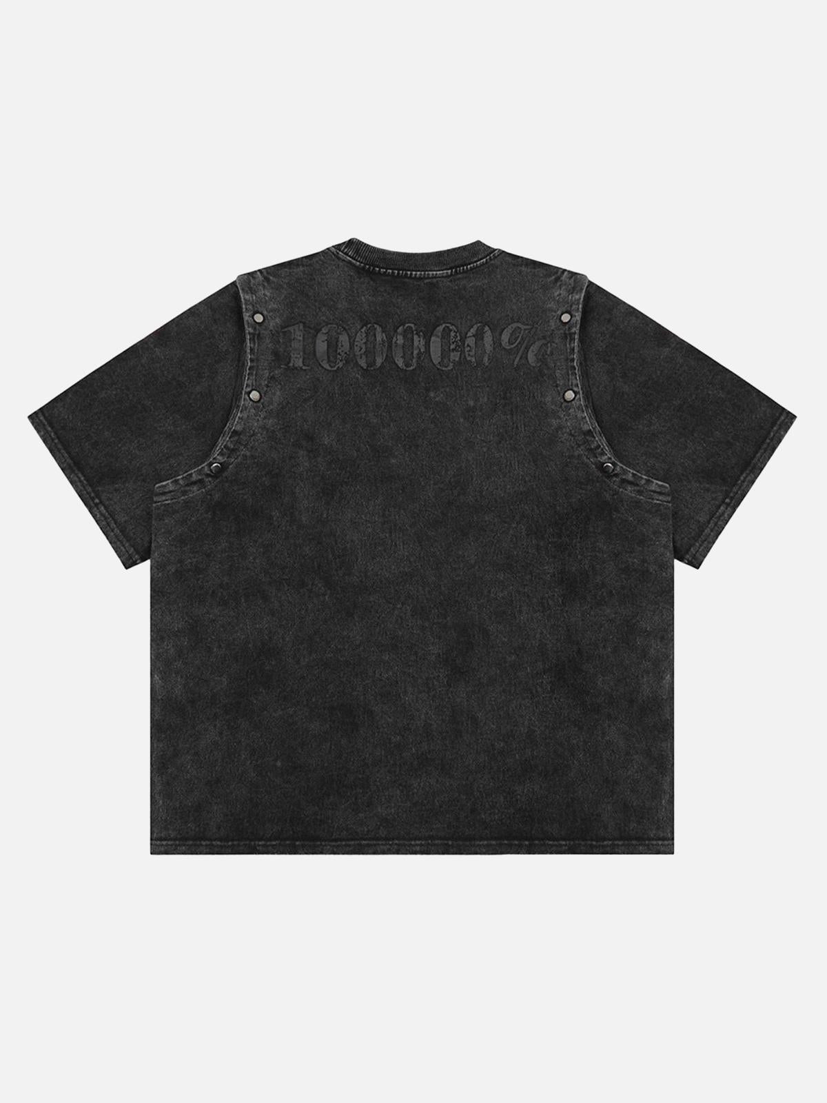 TALISHKO Punk Personality Alphabet T-Shirt