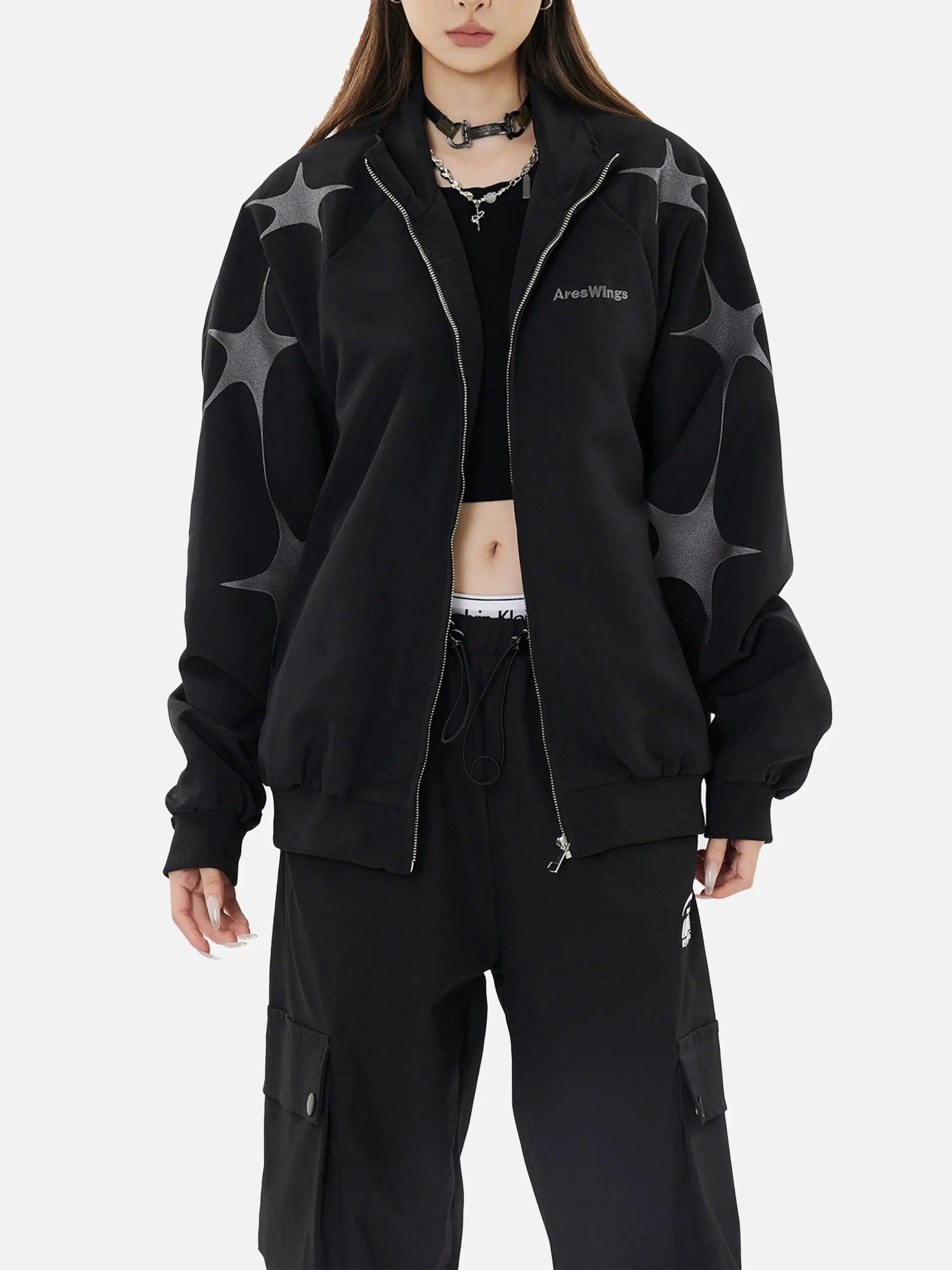 TALISHKO Street Stars Embroidered Zip-Up Jacket