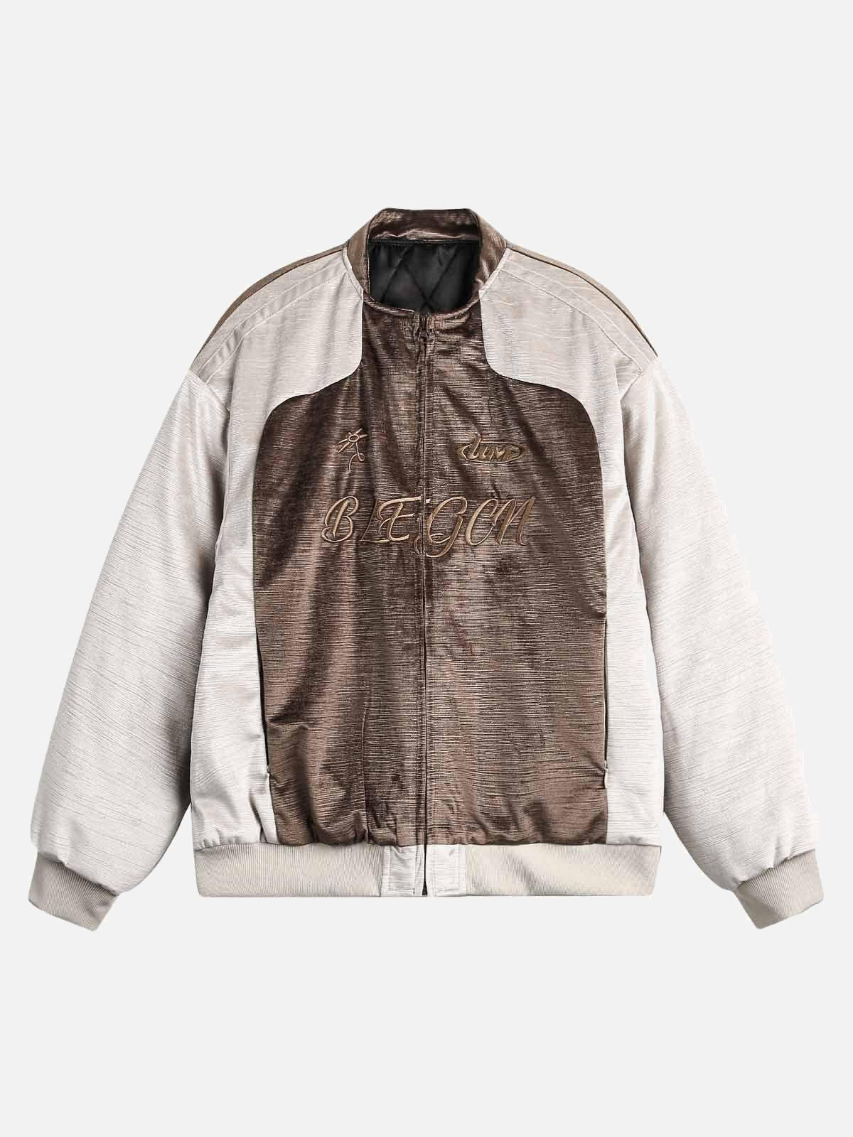 TALISHKO Patchwork Embroidered Bomber Jacket