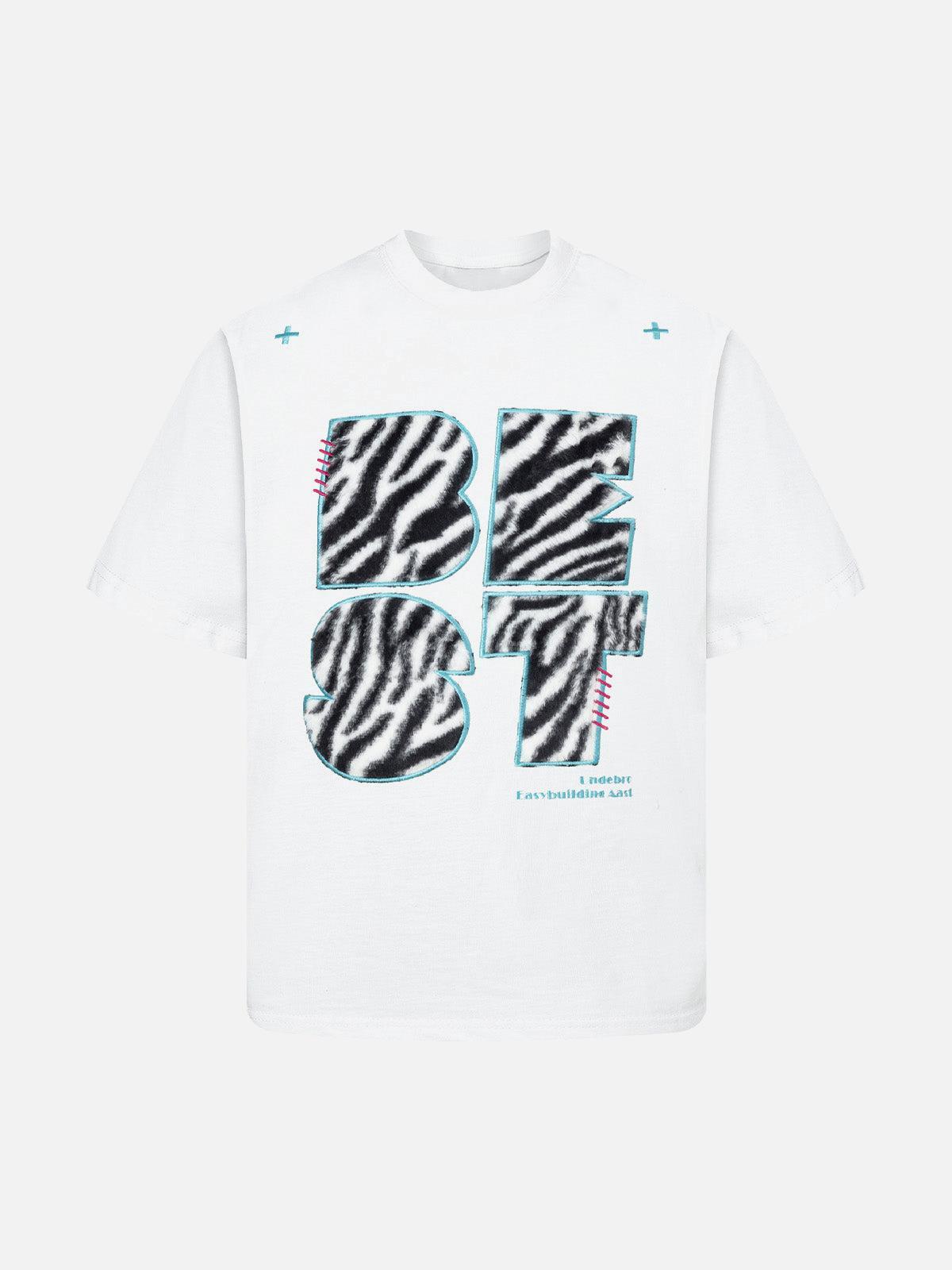 TALISHKO Bold Zebra Print Graphic T-Shirt