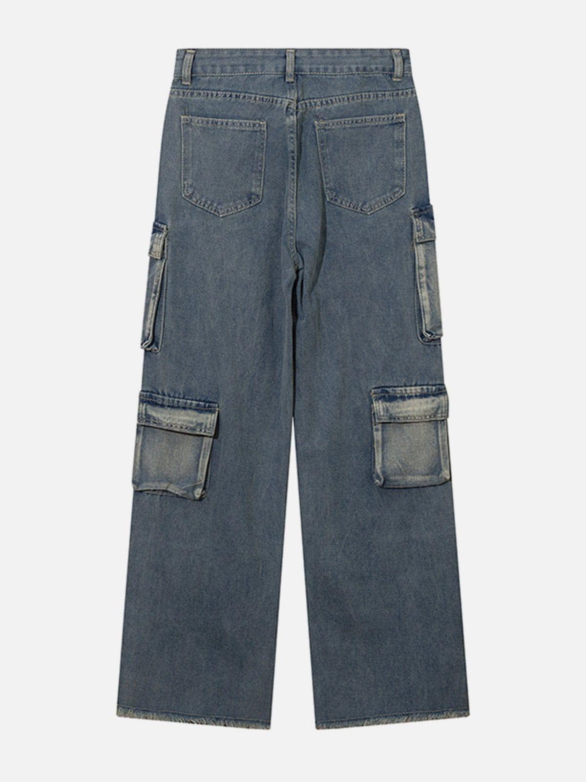TALISHKO Patchwork Multi-Pocket Jeans