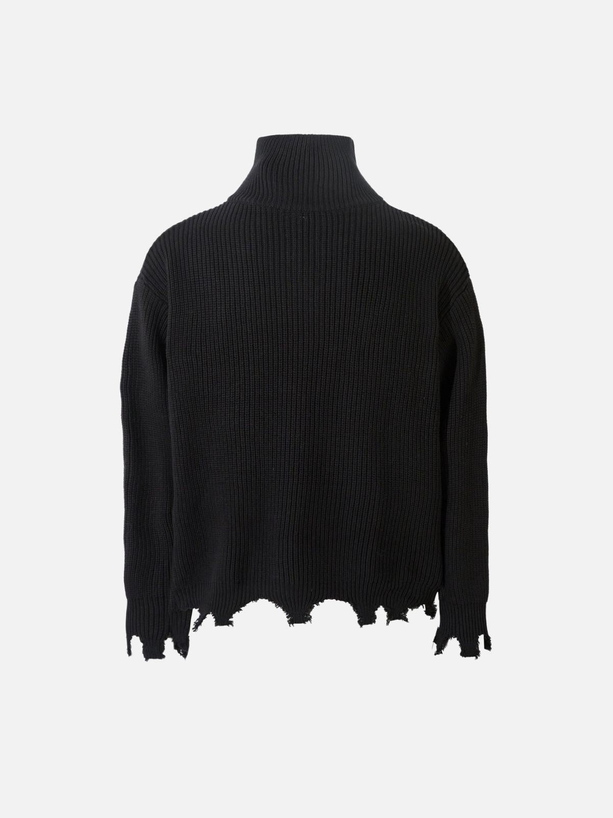 TALISHKO Vintage Worn Loose zipper Sweater