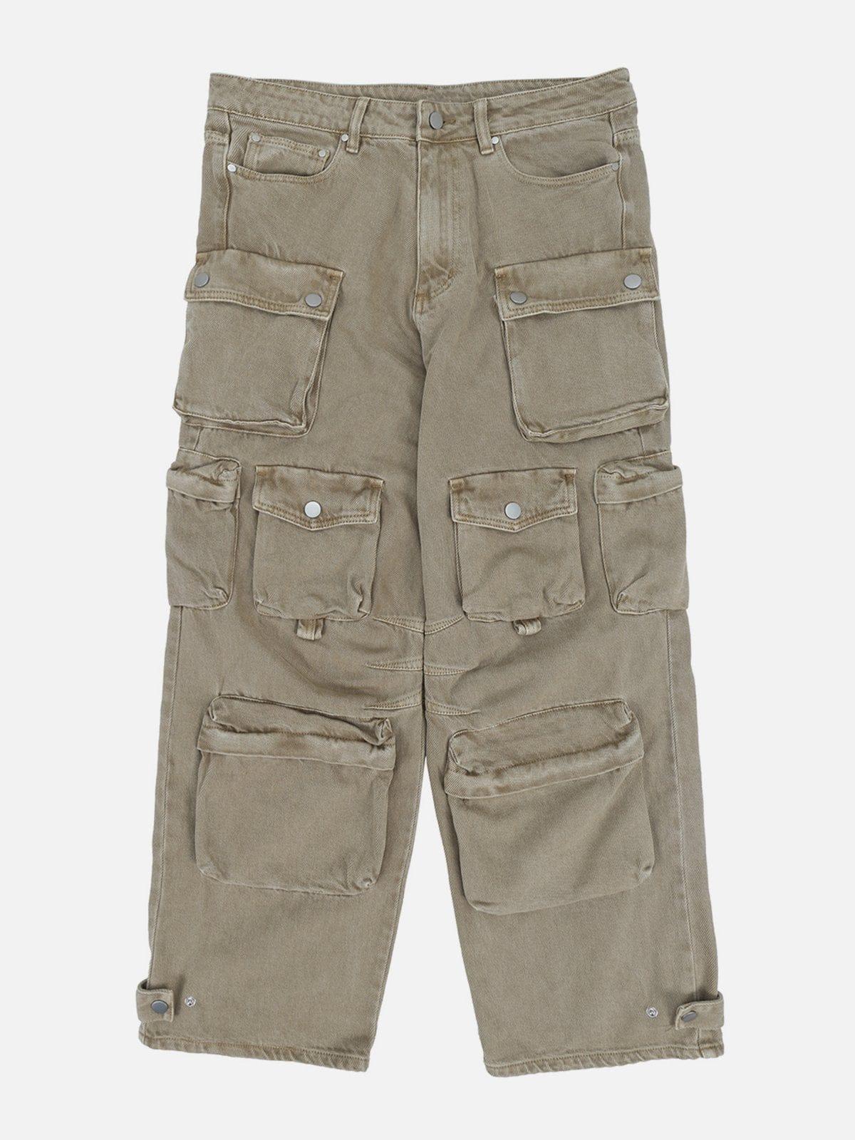 TALISHKO Multi-Pocket Wide-Leg Jeans