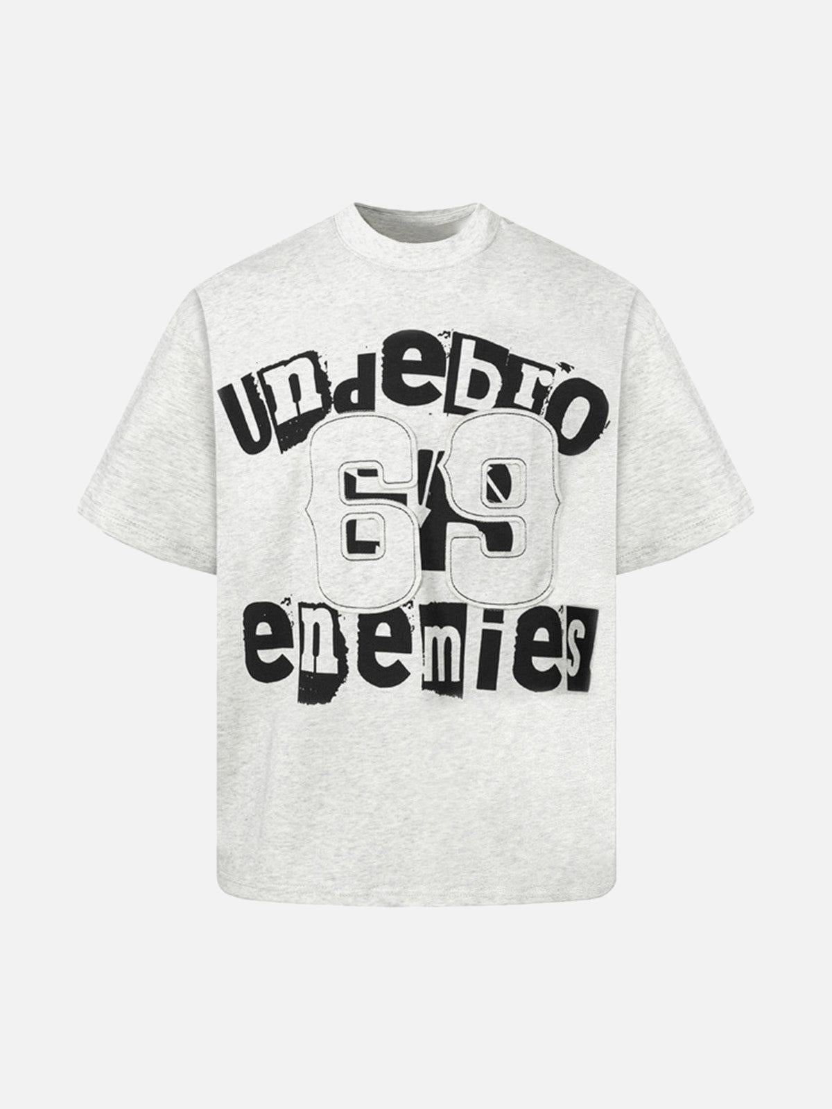 TALISHKO Graphic Patch Letter Print T-Shirt