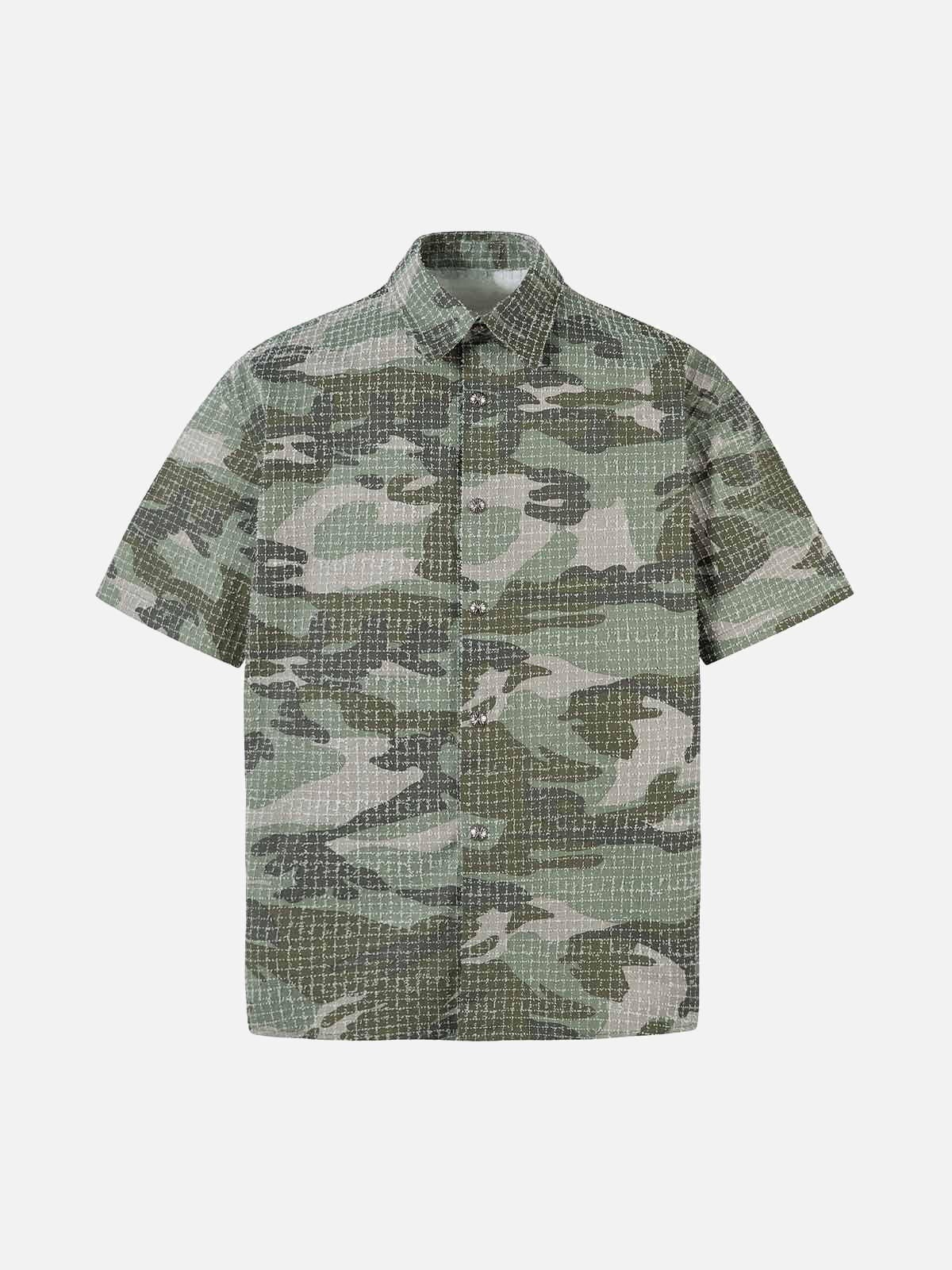 TALISHKO Washed Brushed Camouflage Short Sleeve Shirt