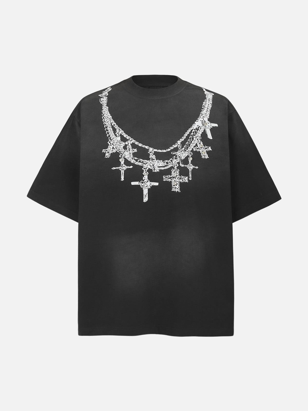 TALISHKO Cross Necklace Graphic T-Shirt