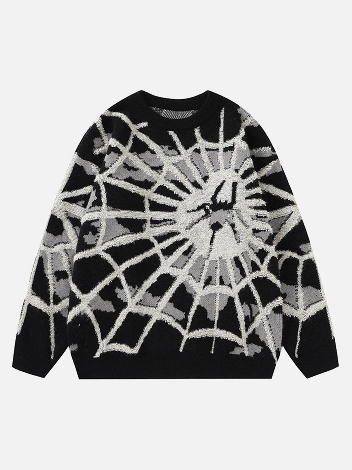 TALISHKO Spider Knit Crew Neck Sweater