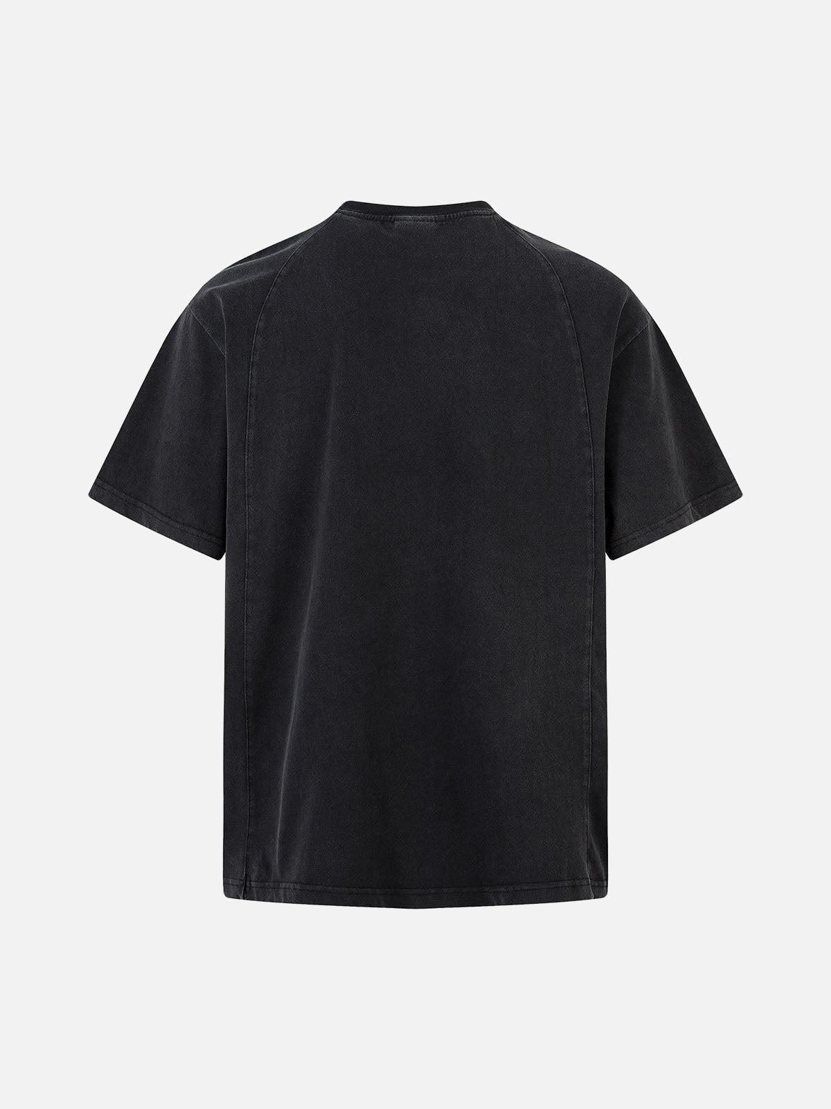 TALISHKO Vintage Distressed Letter Print T-Shirt