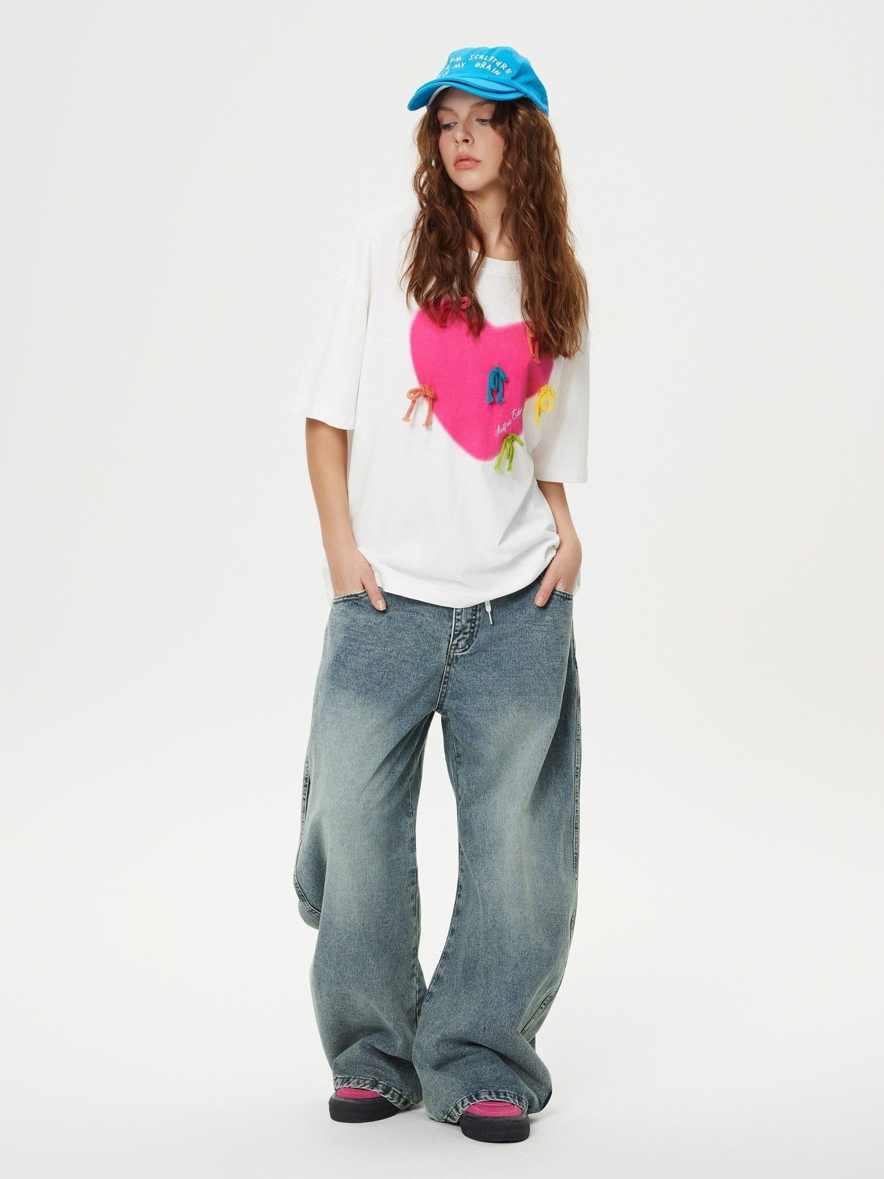 TALISHKO Double Waist Loose Sagging Jeans