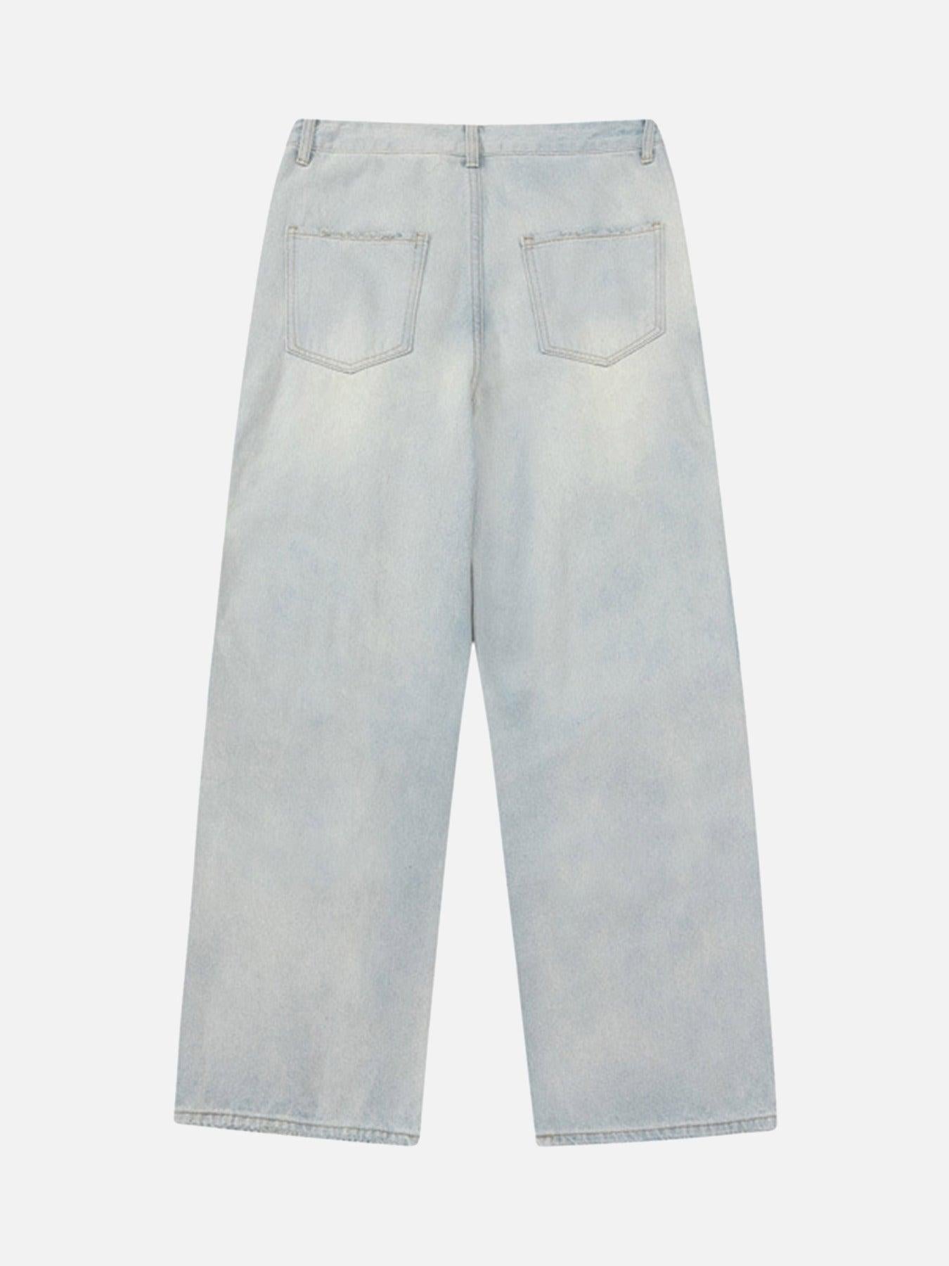 TALISHKO Vintage Washed Multi-Pocket Work Jeans
