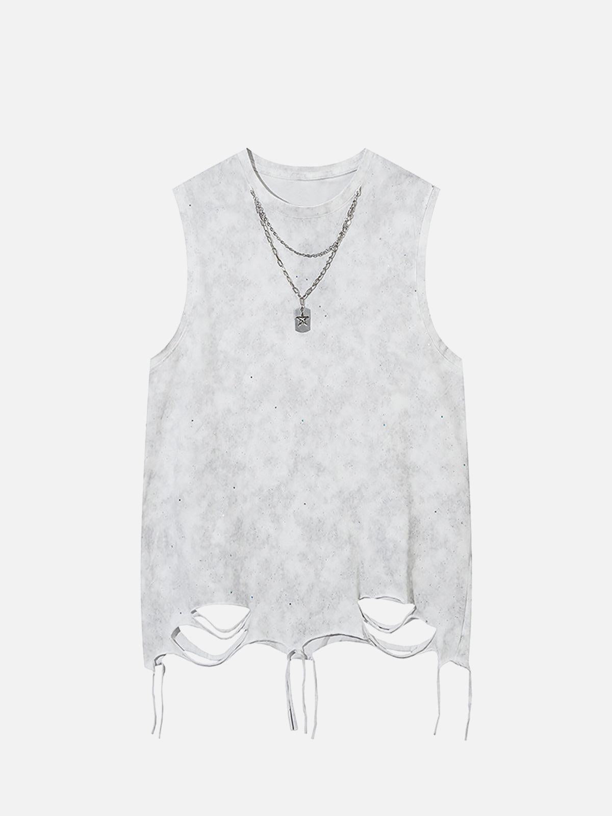 TALISHKO Street Chain Waistcoat Ripped Vest