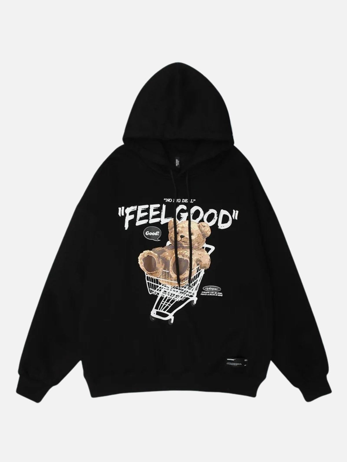 TALISHKO Bear Shopping Cart Print Hoodie