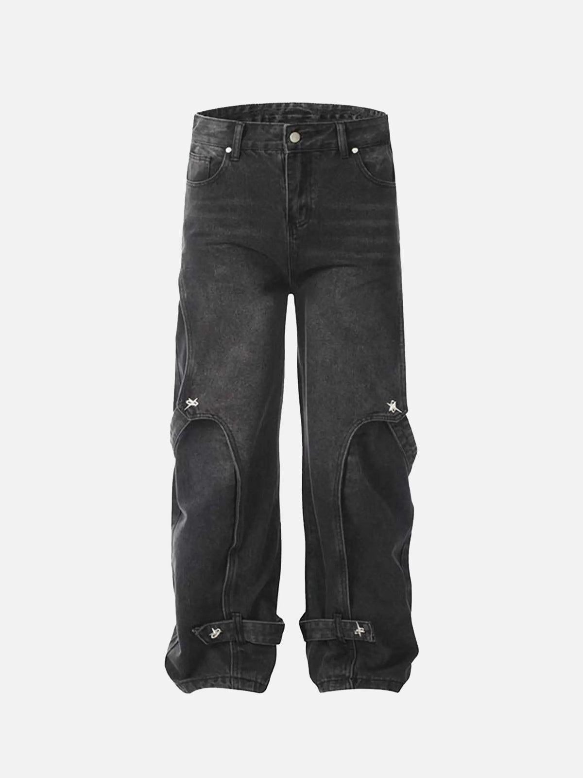 TALISHKO Vintage Washed Deconstructed Jeans