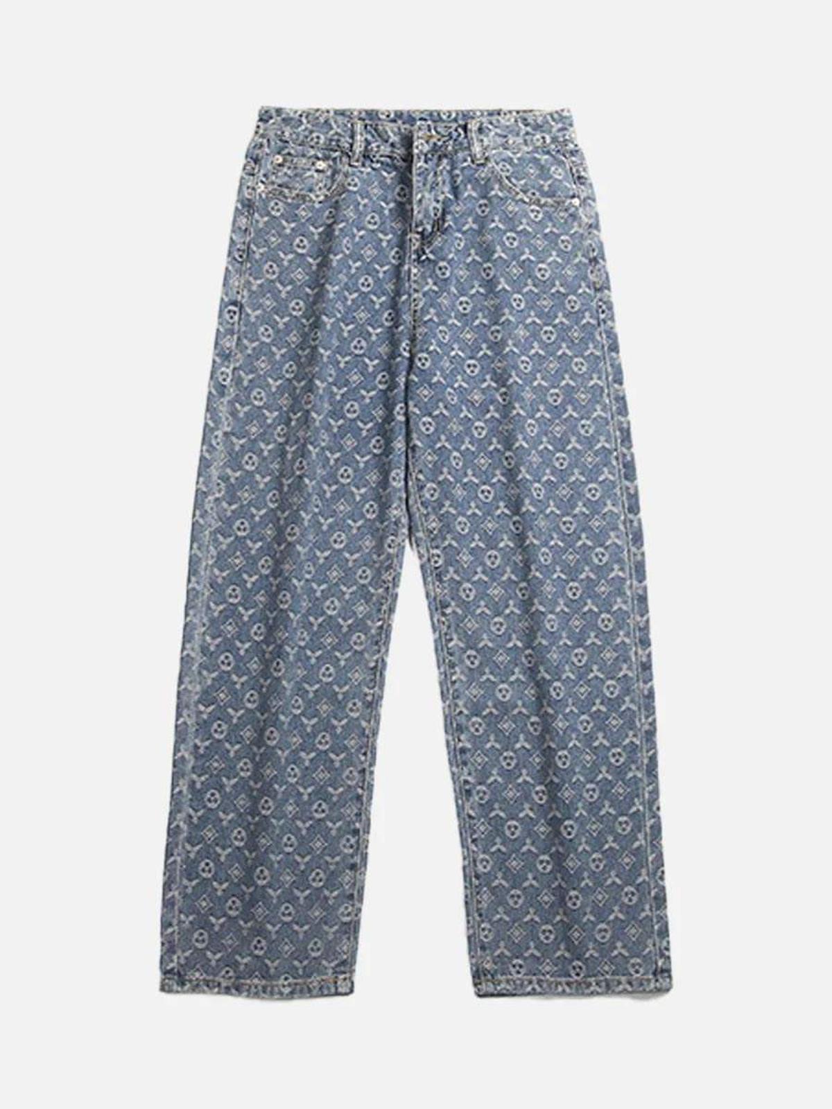 TALISHKO Jacquard Baggy Denim Jeans