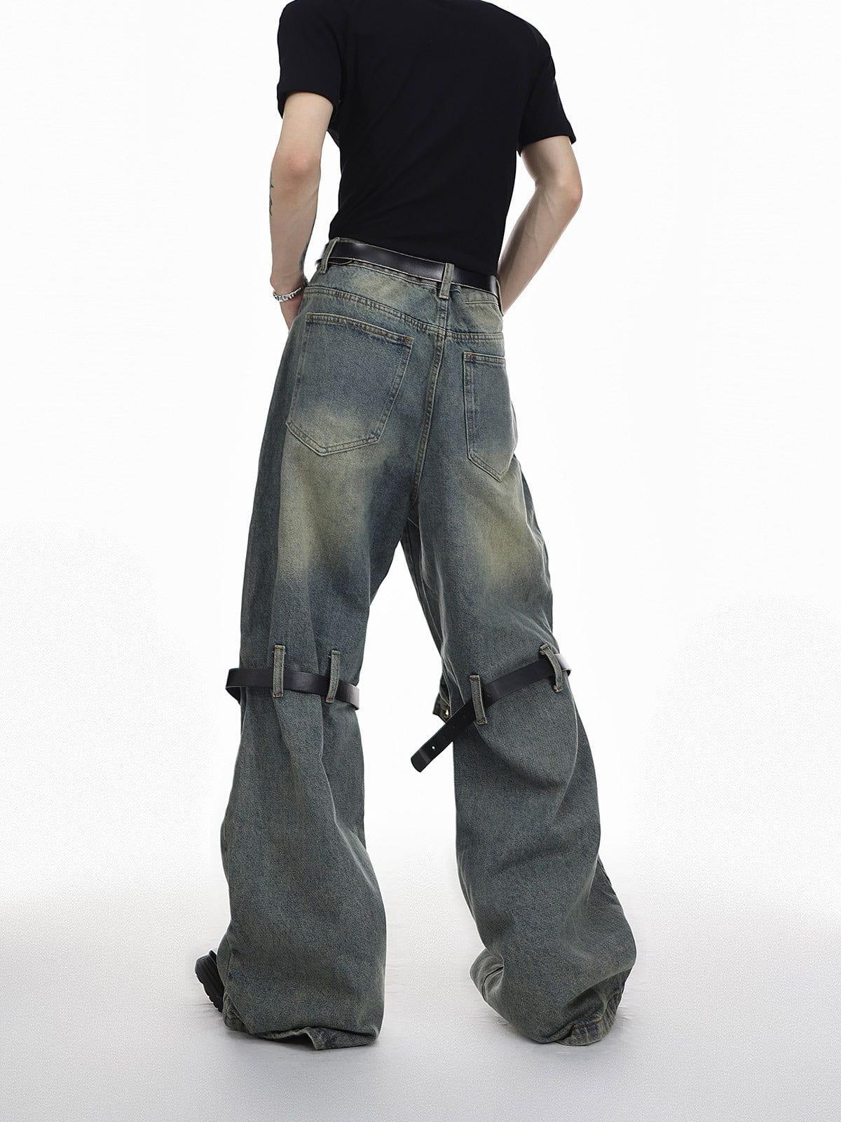 TALISHKO Knee Belt Loose Jeans