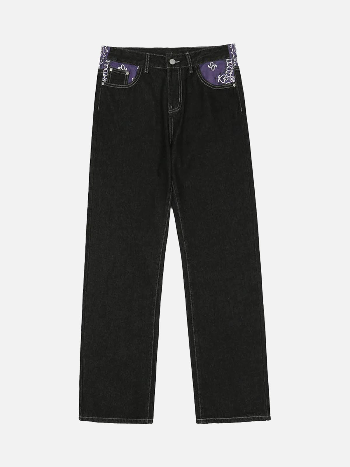 TALISHKO Petal Letter Straight Jeans