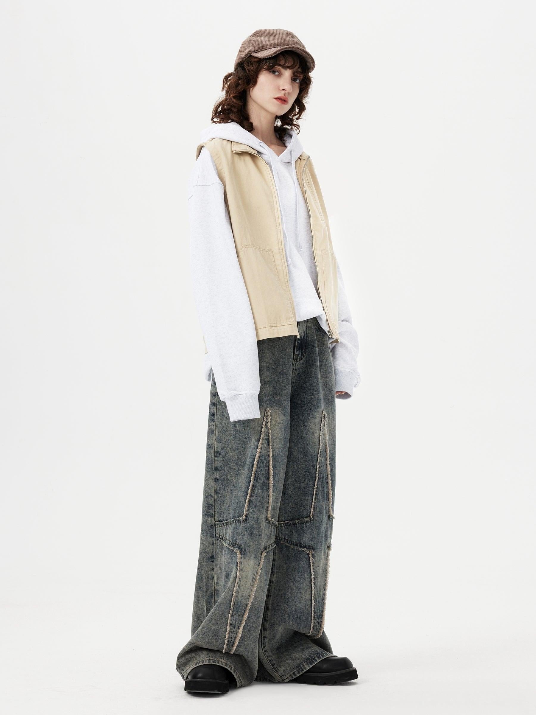 TALISHKO Fringe Star Loose Jeans