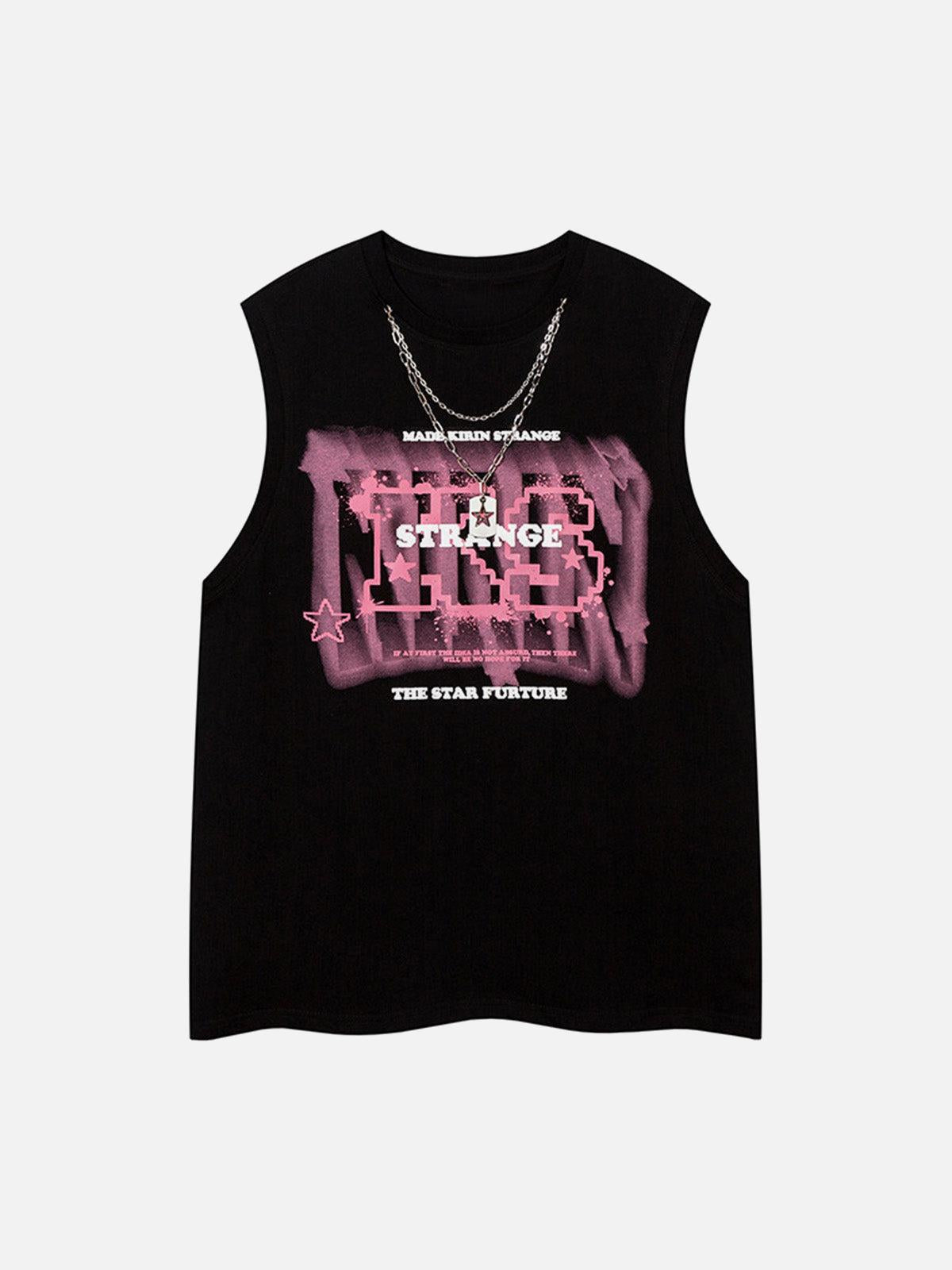 TALISHKO Street Retro Star Chain Print Vest