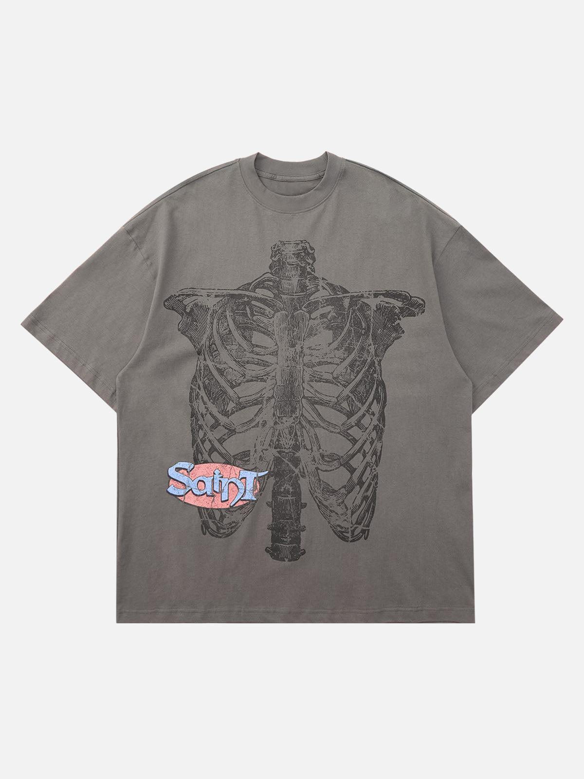 TALISHKO Pencil Detail Skull Street Rap T-Shirt