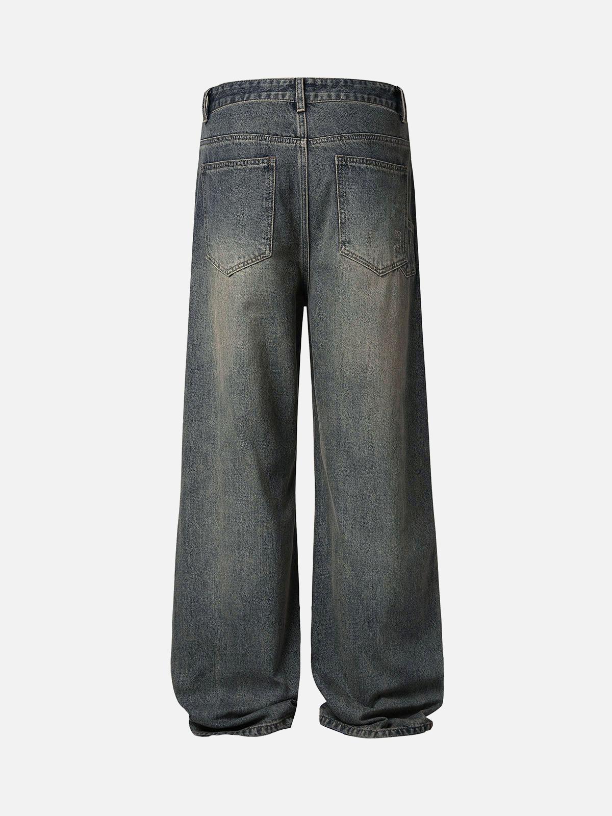 TALISHKO Washed Dirty-Dye Straight Jeans