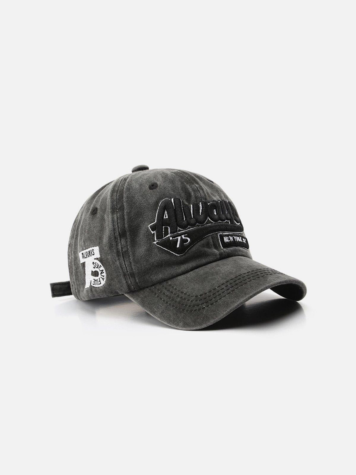 TALISHKO Washed Embroidered Letter Baseball Cap