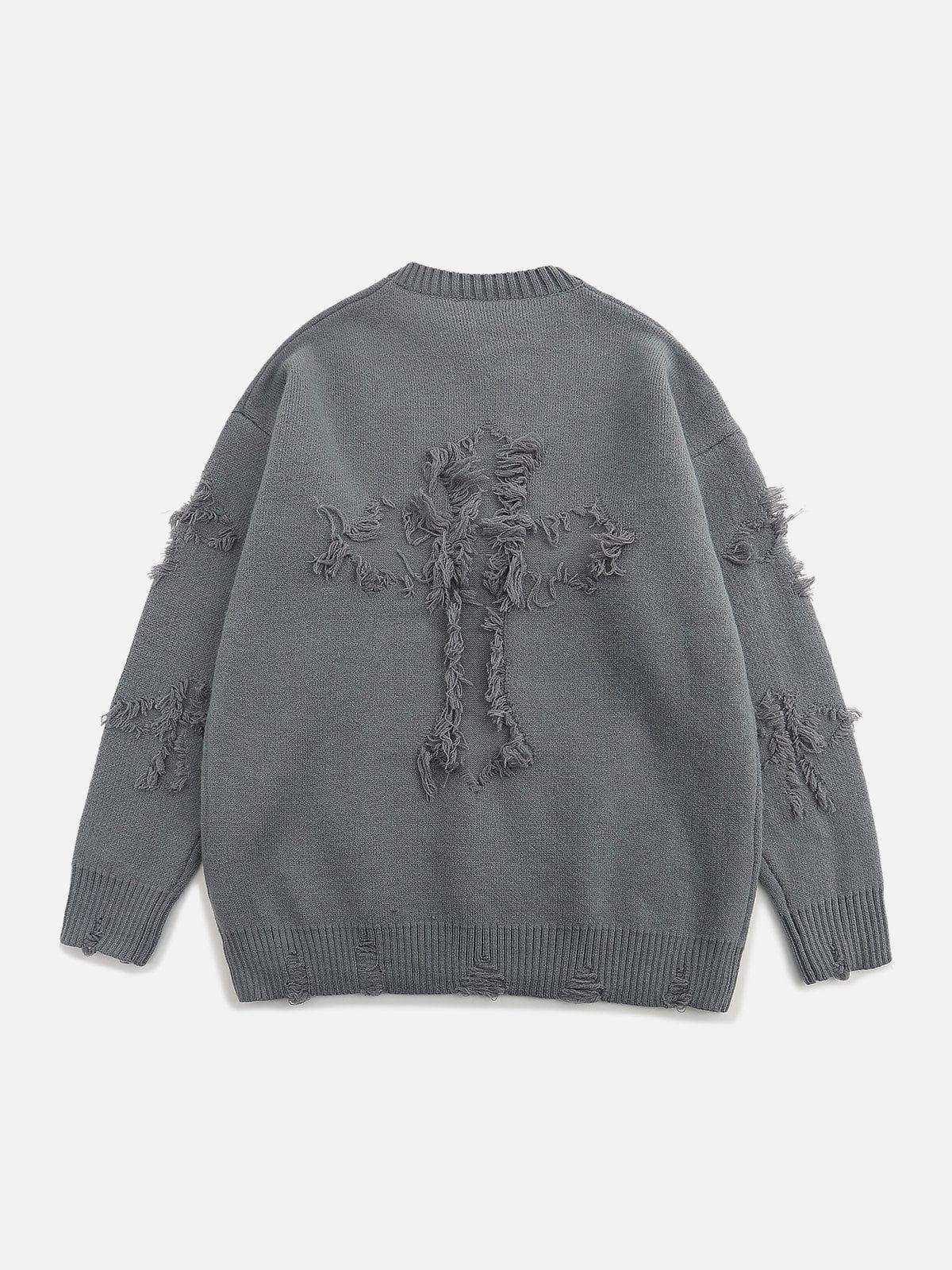 TALISHKO Crosses Patchwork Sweater