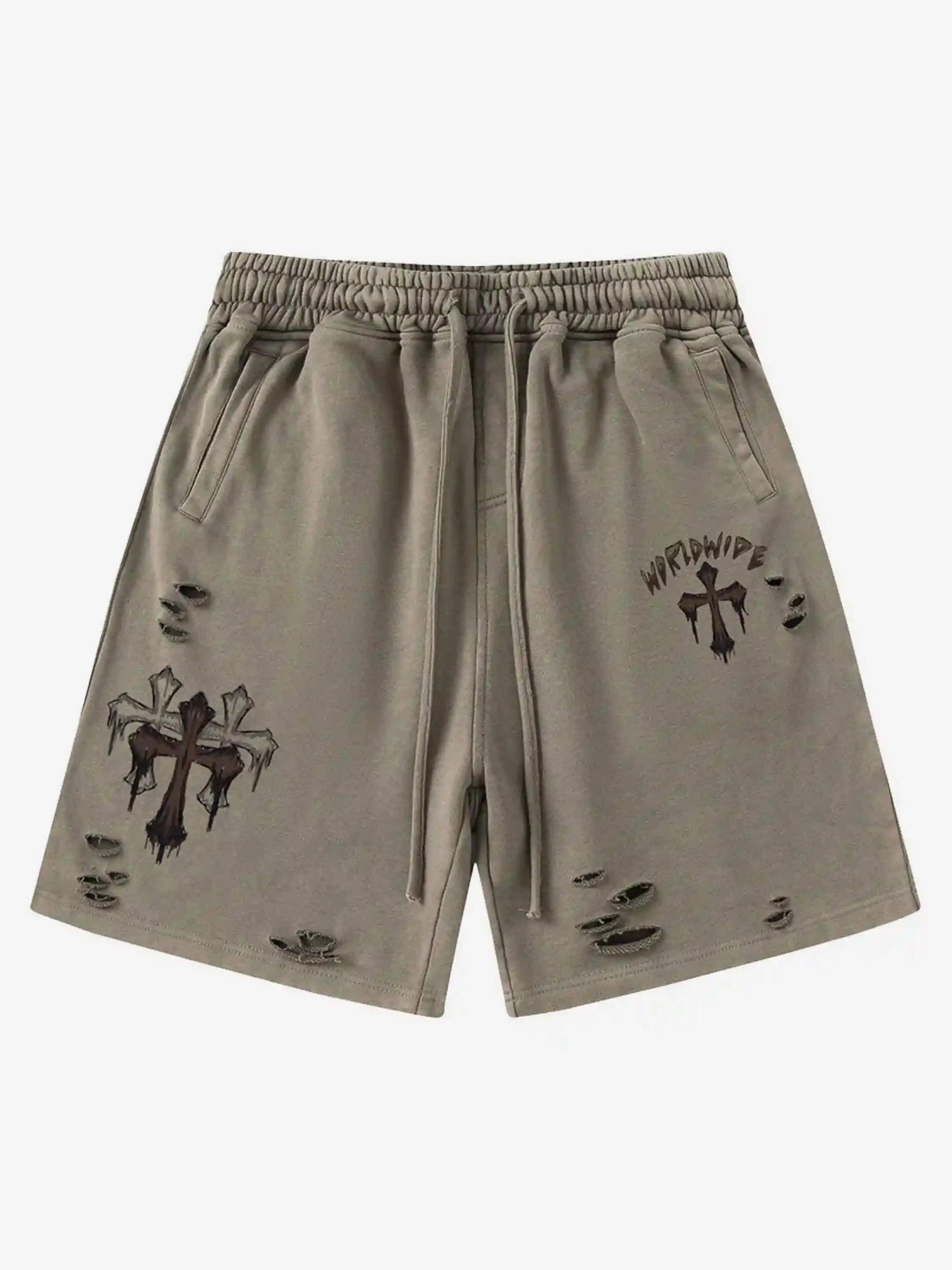 TALISHKO American Retro Cross Cut Hole Shorts